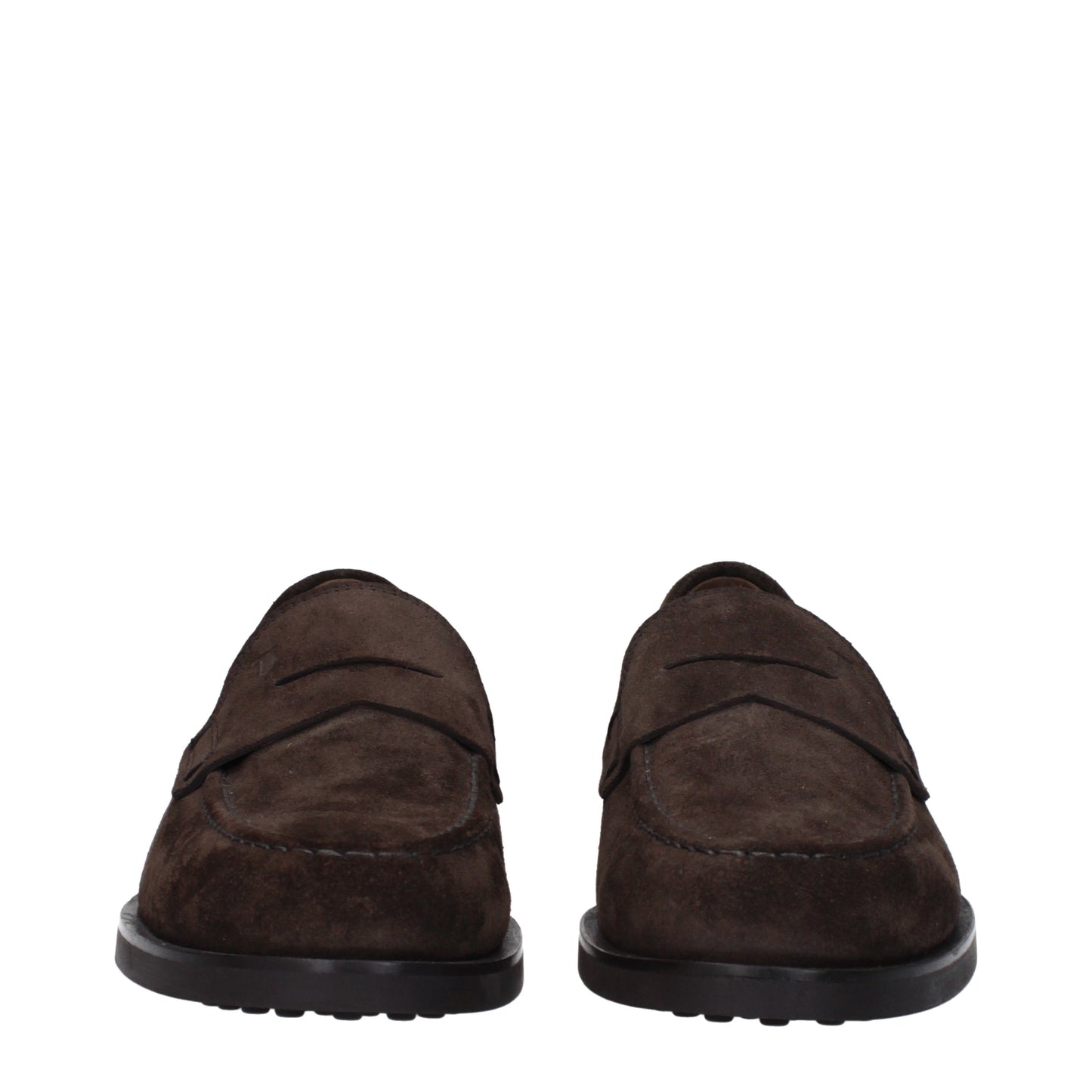 Tod's Men's Loafers in Suede Brown/Dark Brown