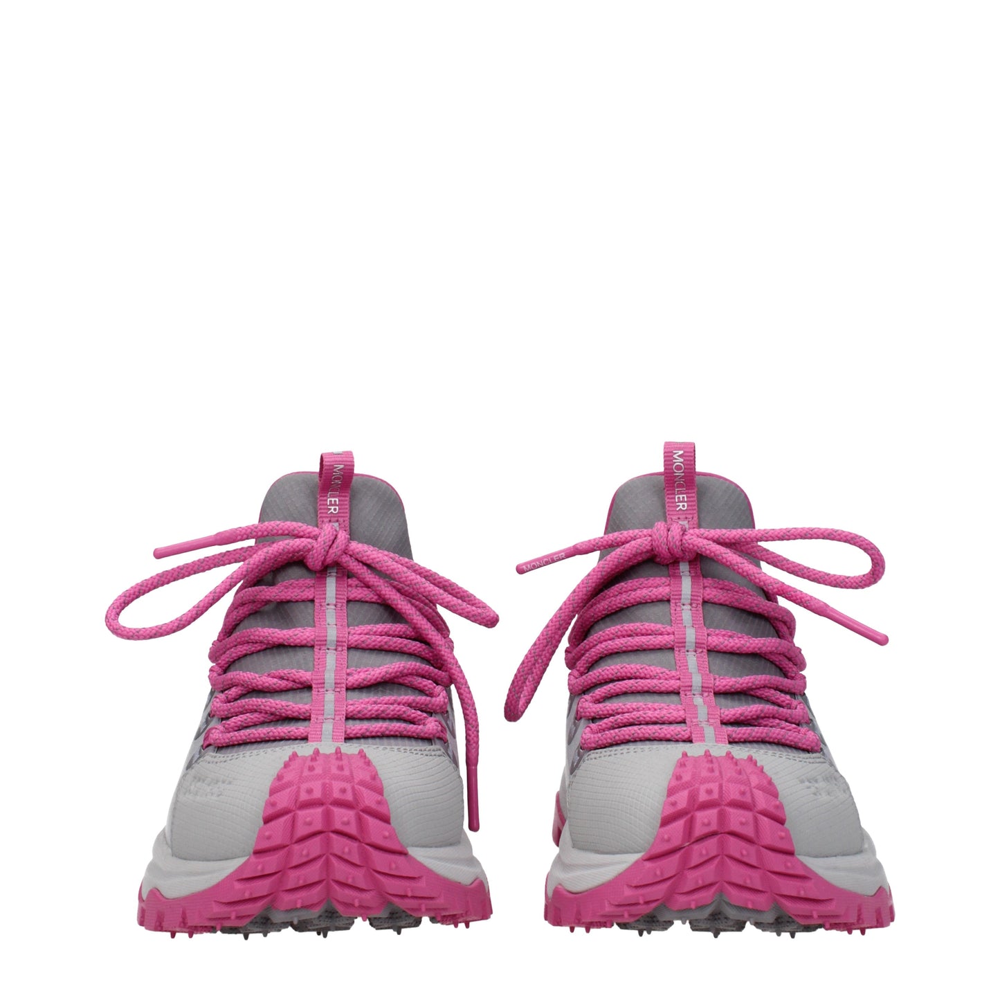 Moncler Women's Sneakers in Fabric  Gray/Pink