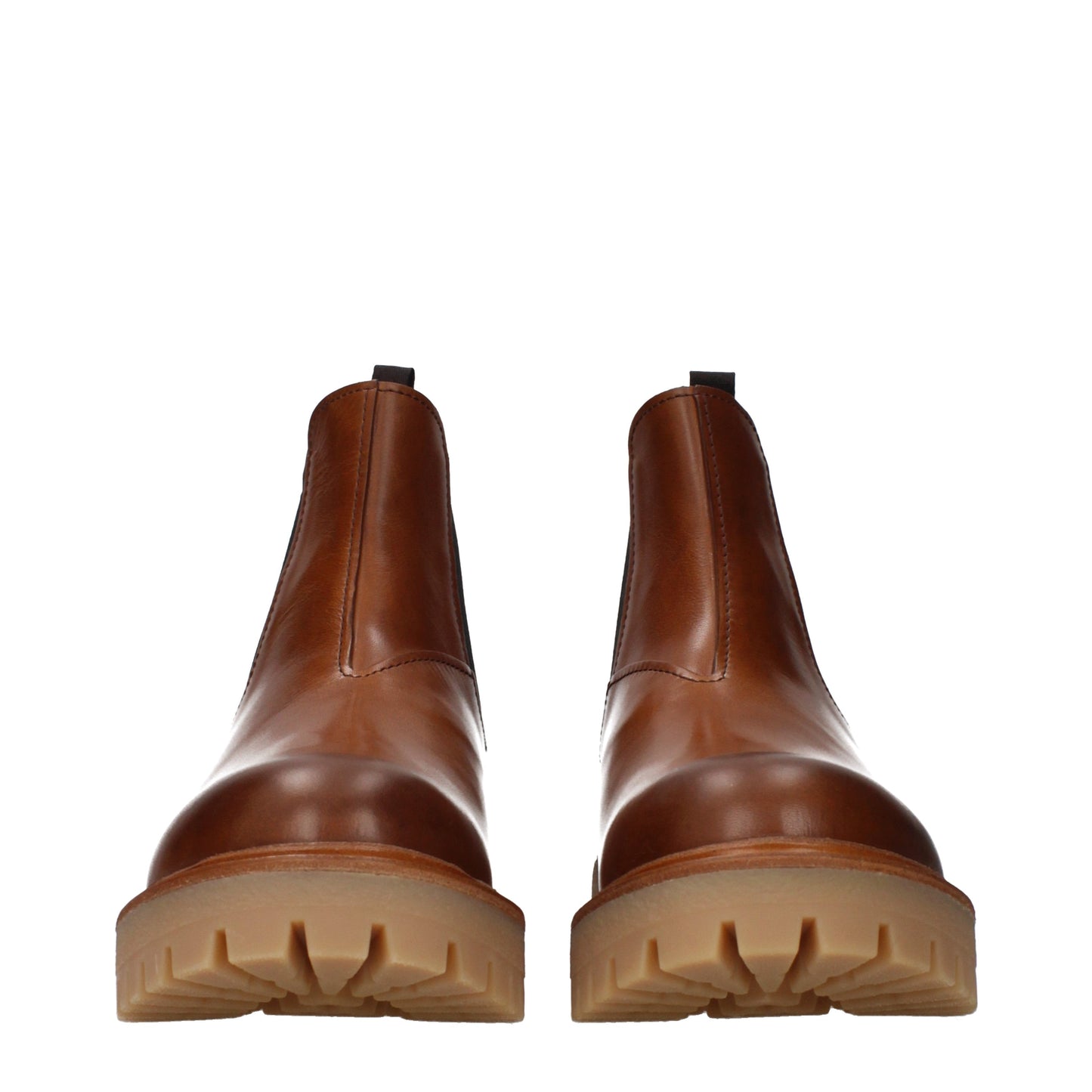 Prada Ankle Boots Men Leather Brown/Cognac