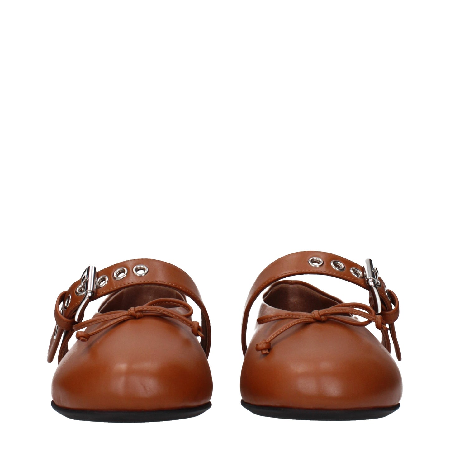 Miu Miu Ballet Flats Women Leather Brown/Cognac