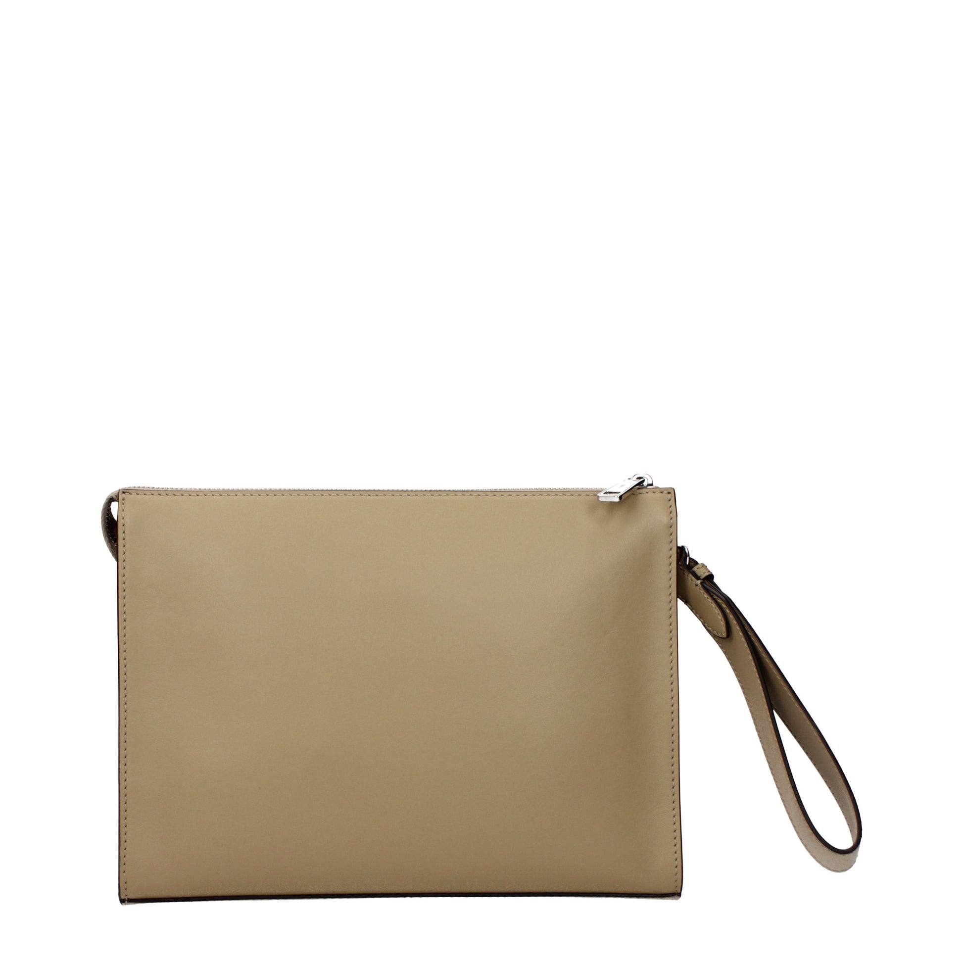 Fendi Clutches Men Leather Beige/Sand