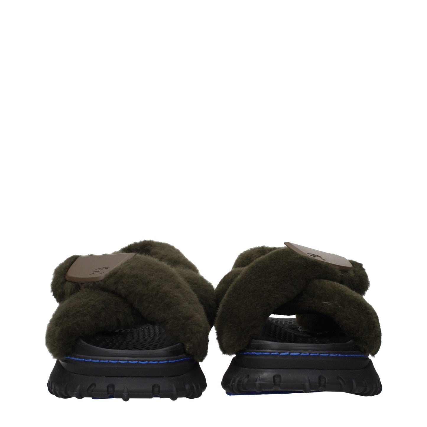 Burberry Slippers and Clogs Women Fur  Green/Lake