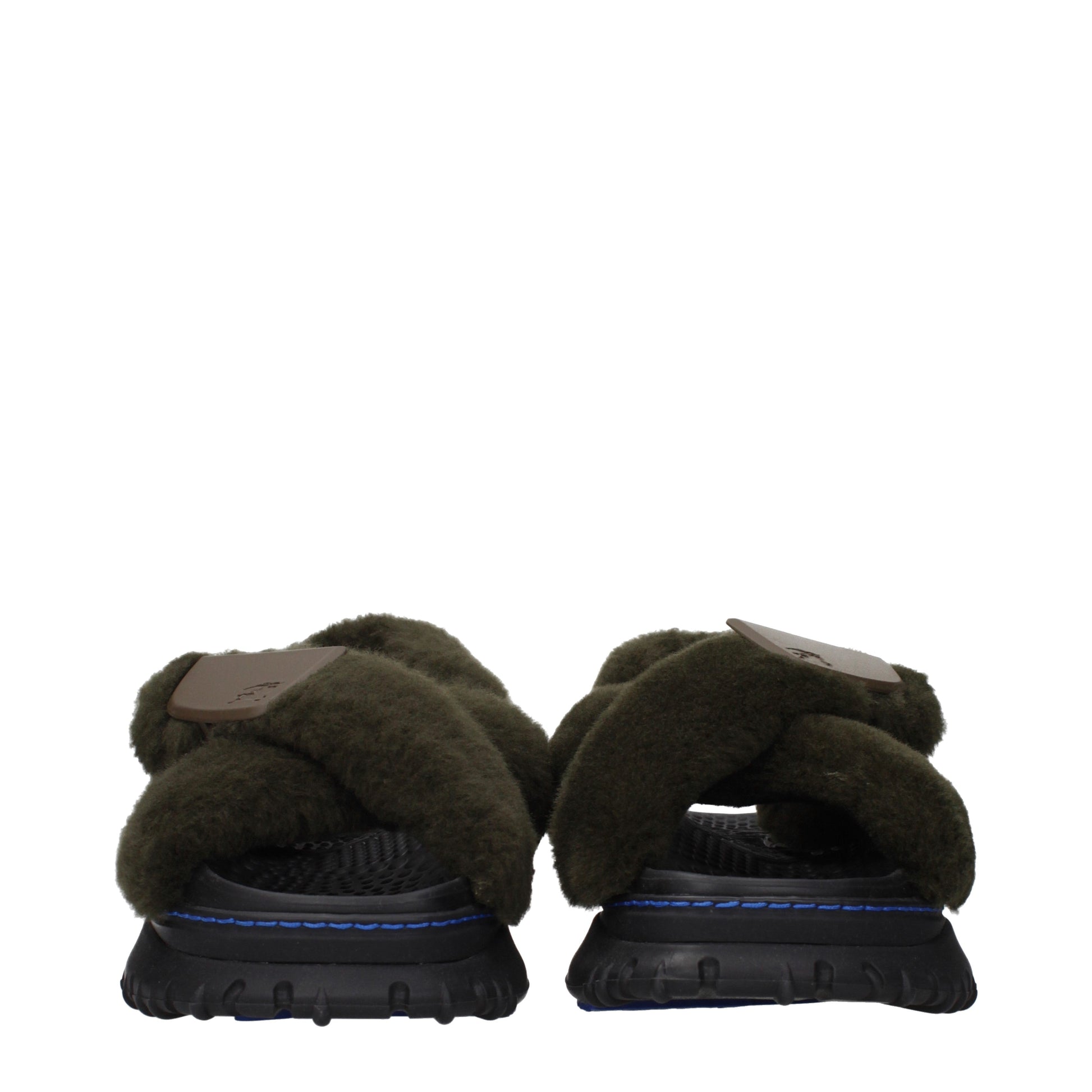 Burberry Slippers and Clogs Women Fur  Green/Lake