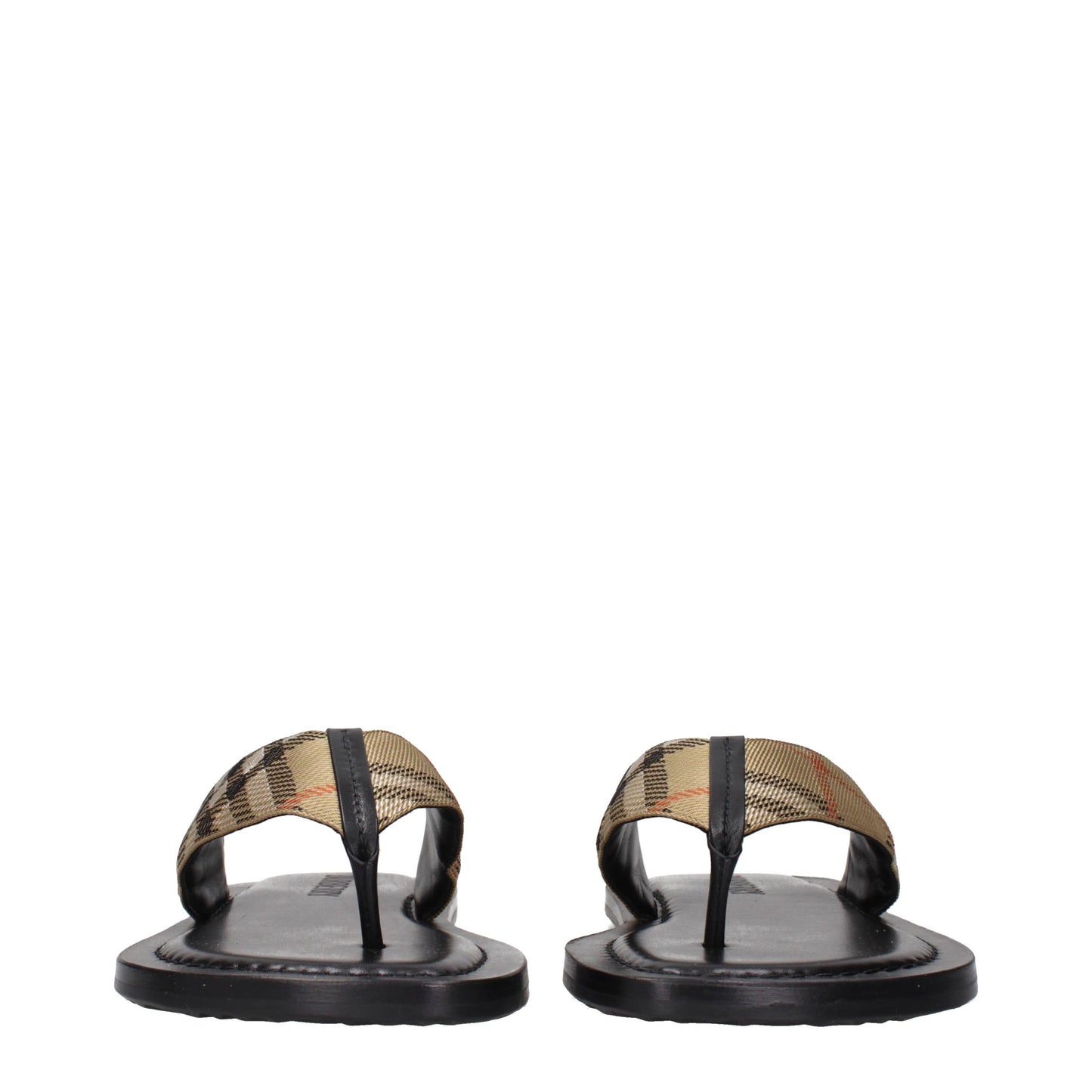 Burberry Flip Flops Men Fabric  Beige/Black