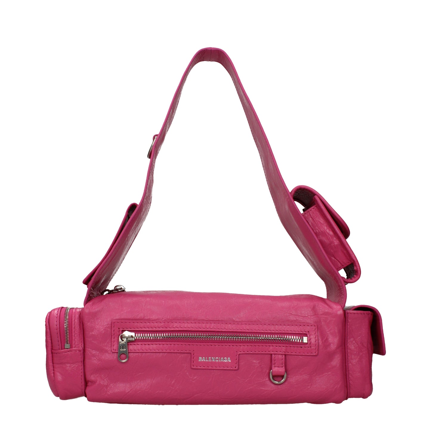 Balenciaga Shoulder Bags Women Leather Pink/Bright Pink