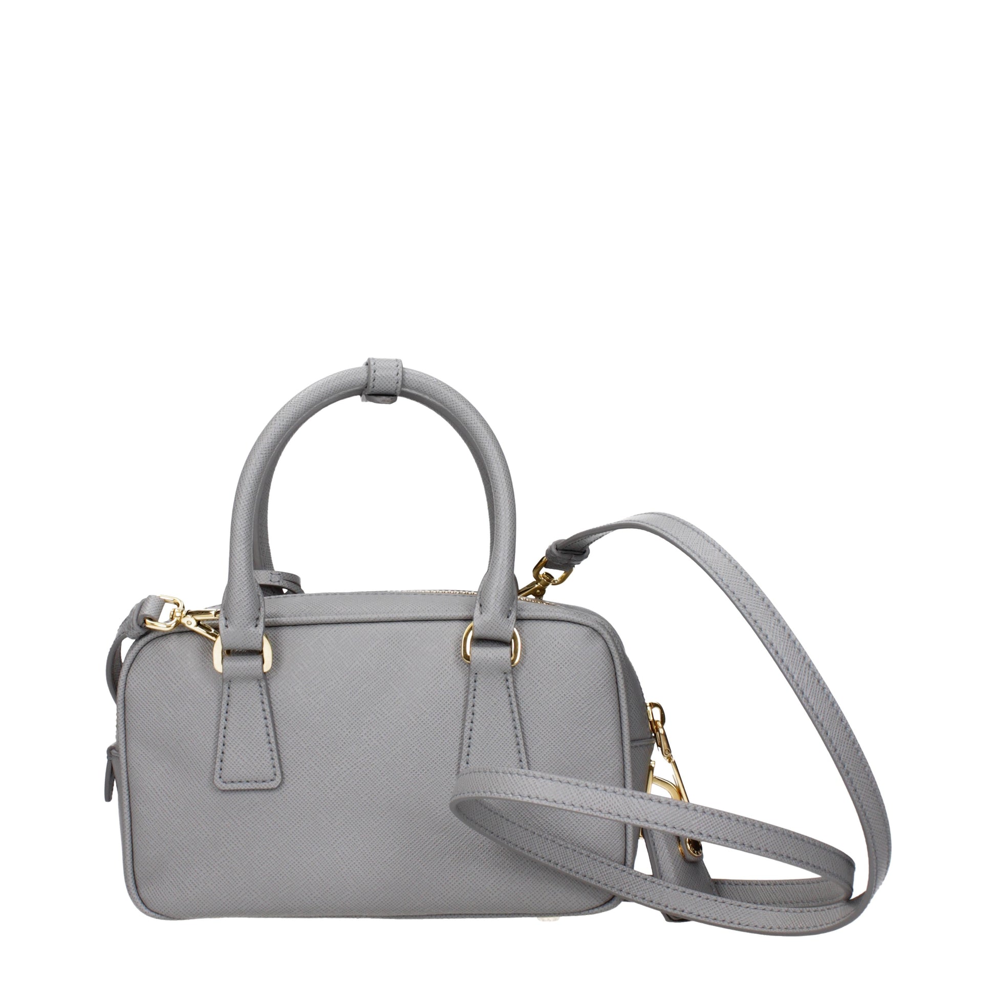 Prada Handbags Women Leather Gray/Cloud