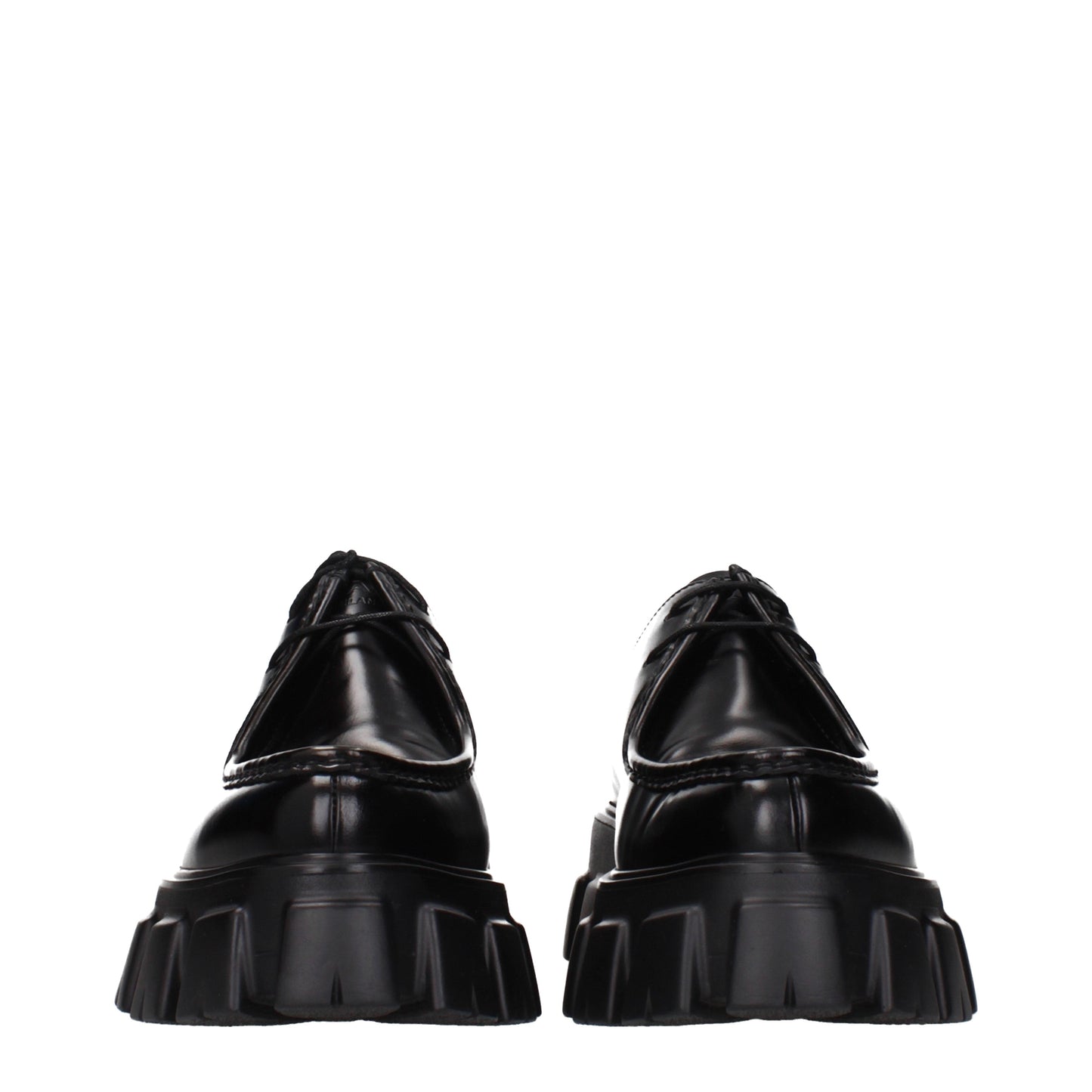 Prada Lace up and Monkstrap Men Leather Black