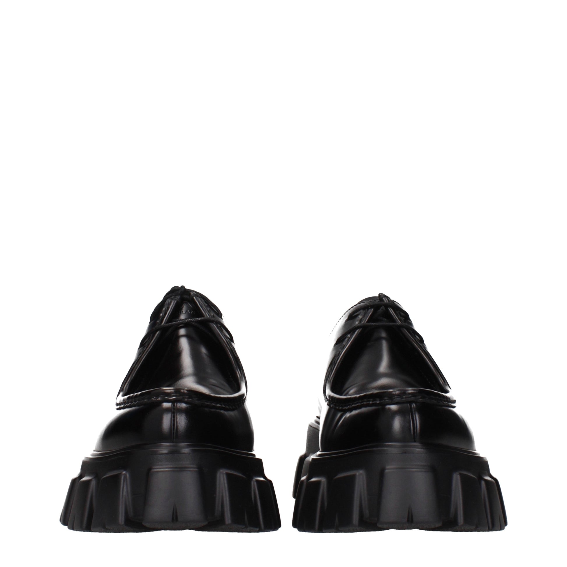 Prada Lace up and Monkstrap Men Leather Black
