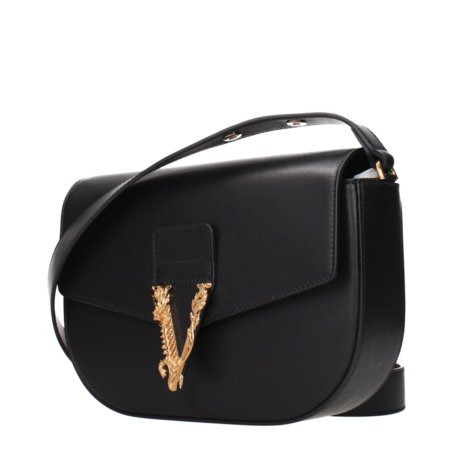 Versace Crossbody Bags Women Leather Black