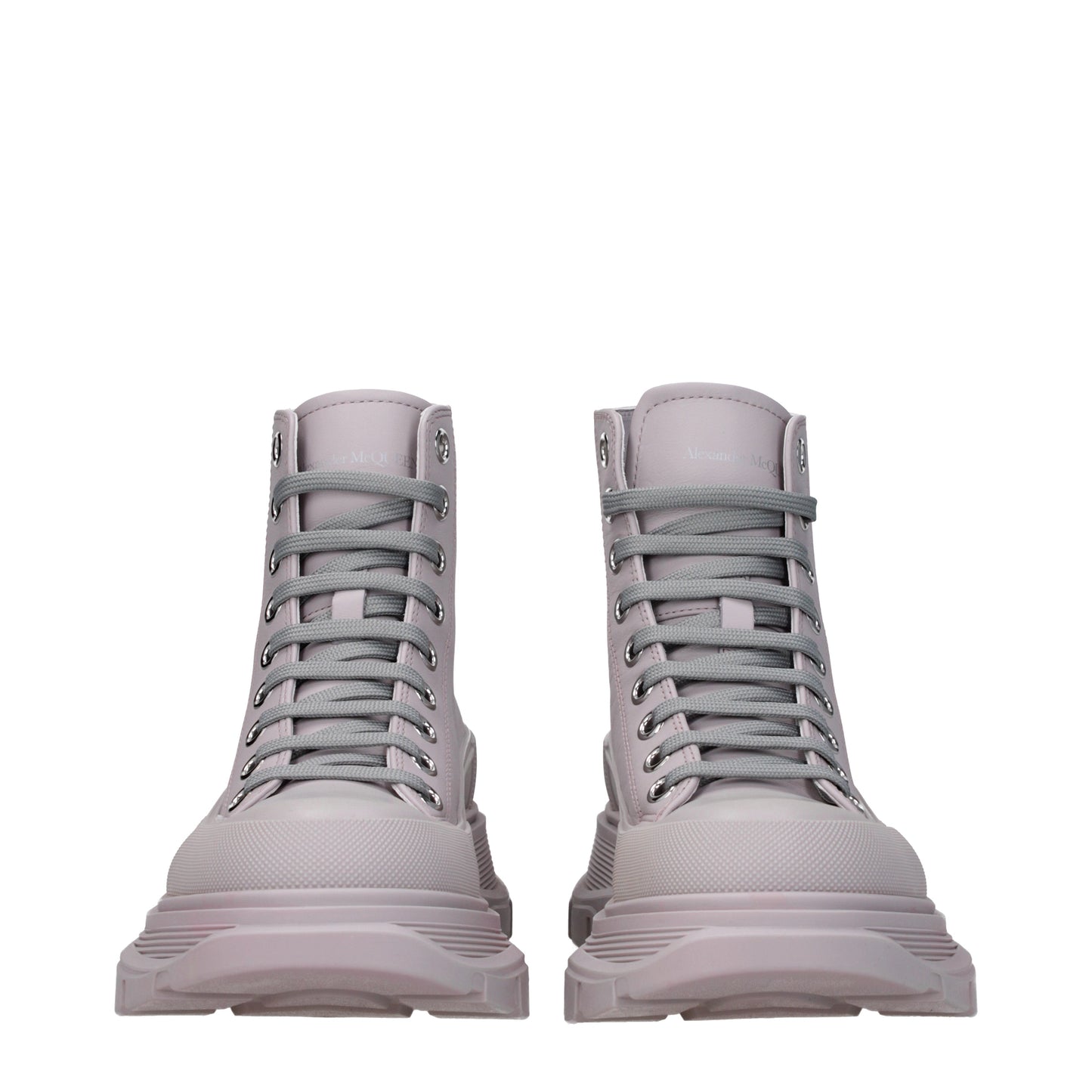 Alexander McQueen Women's Boots in Leather Gray/Moonstone