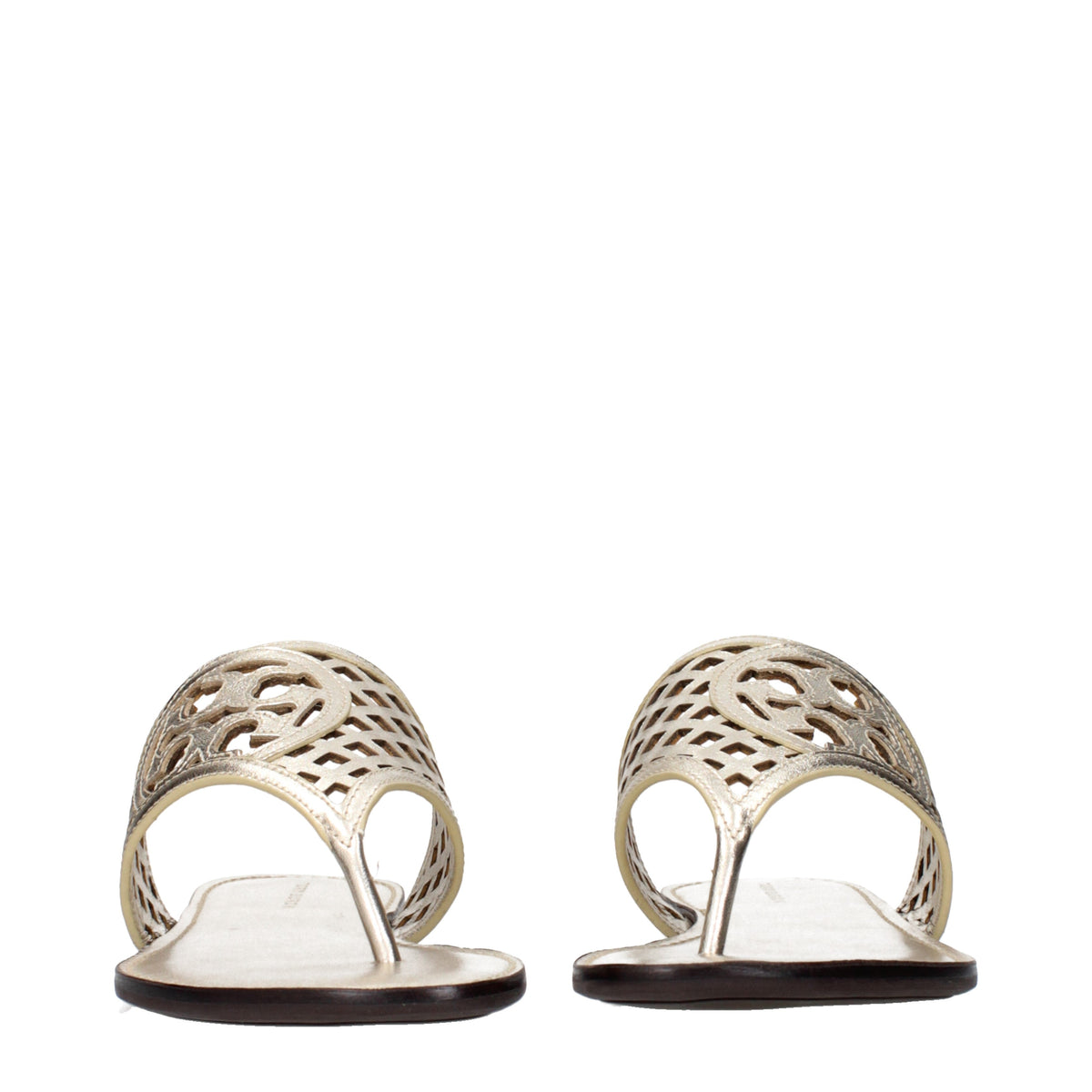 Tory Burch Flip Flops Women Leather Gold