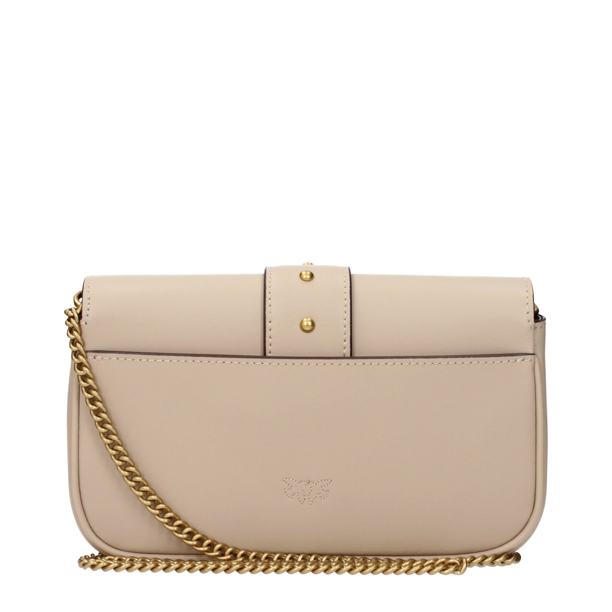 Pinko Crossbody Bags Women Leather Beige