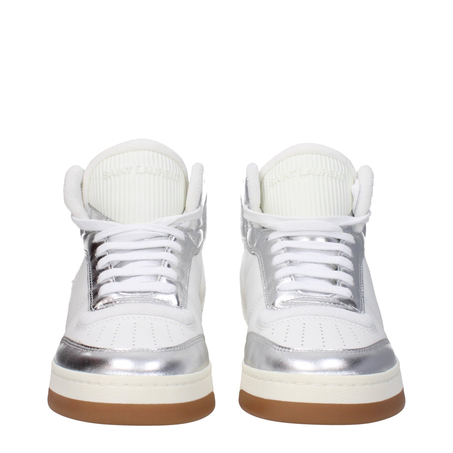 Saint Laurent Men's Sneakers in Leather White/Silver