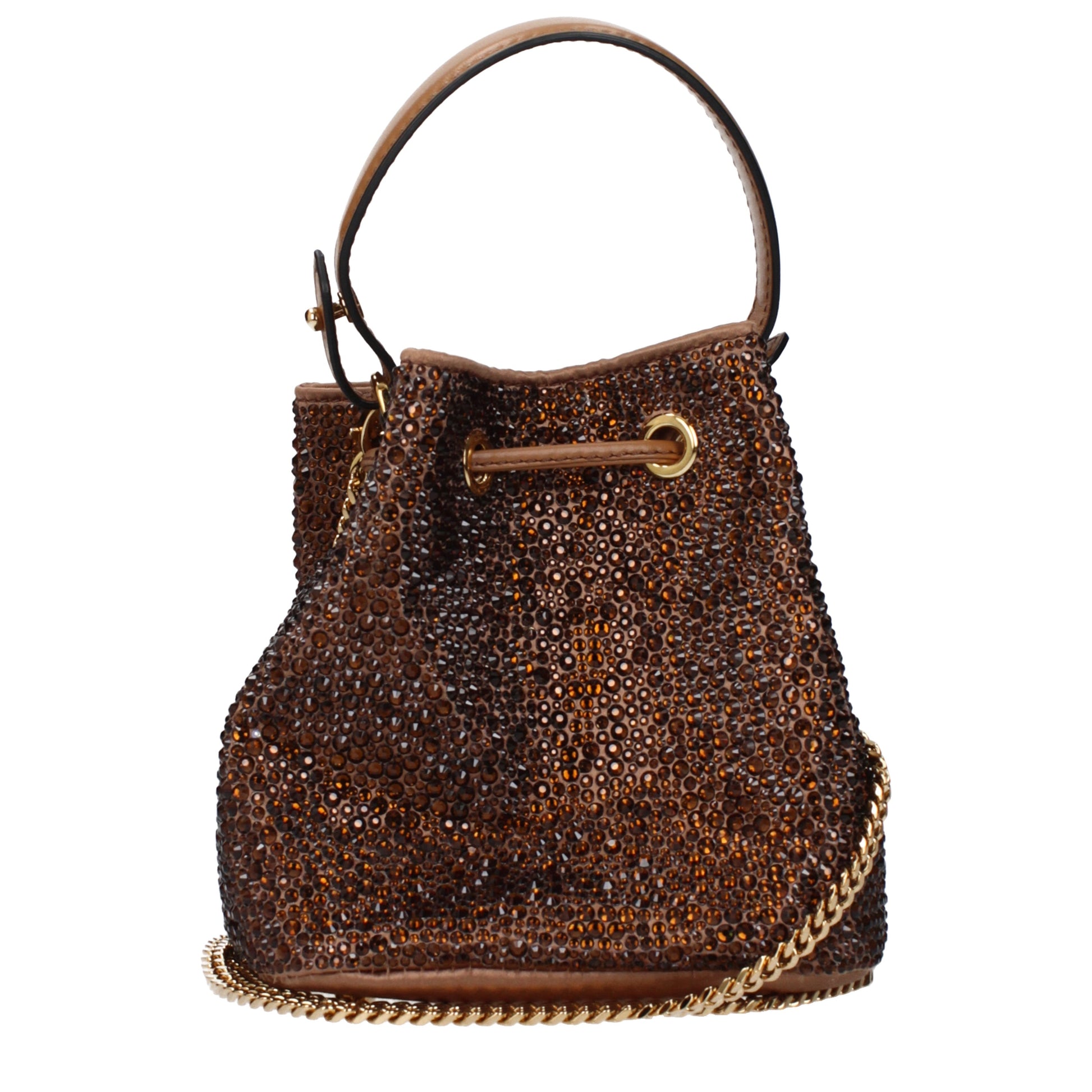 Versace Handbags Women Satin Brown/Dark Chocolate