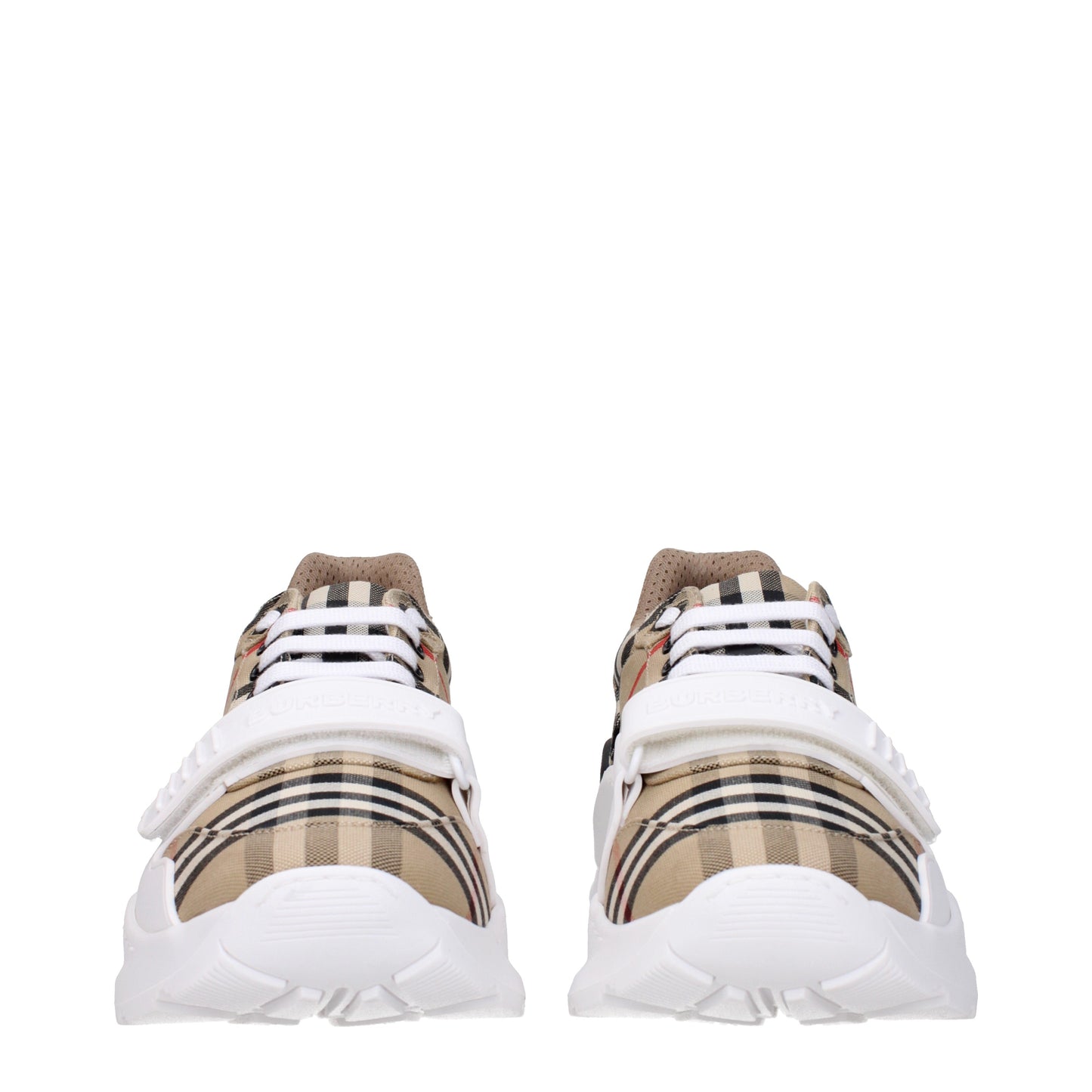 Burberry Men's Sneakers in Fabric  Beige/White