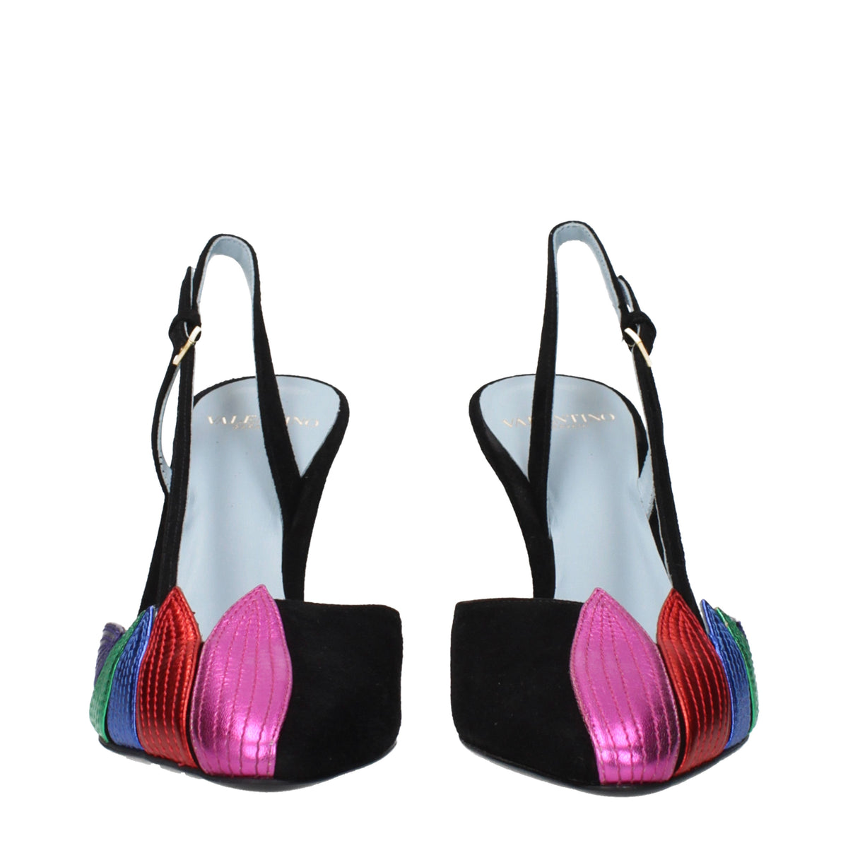 Valentino Garavani Sandals Women Suede Black/Multicolor