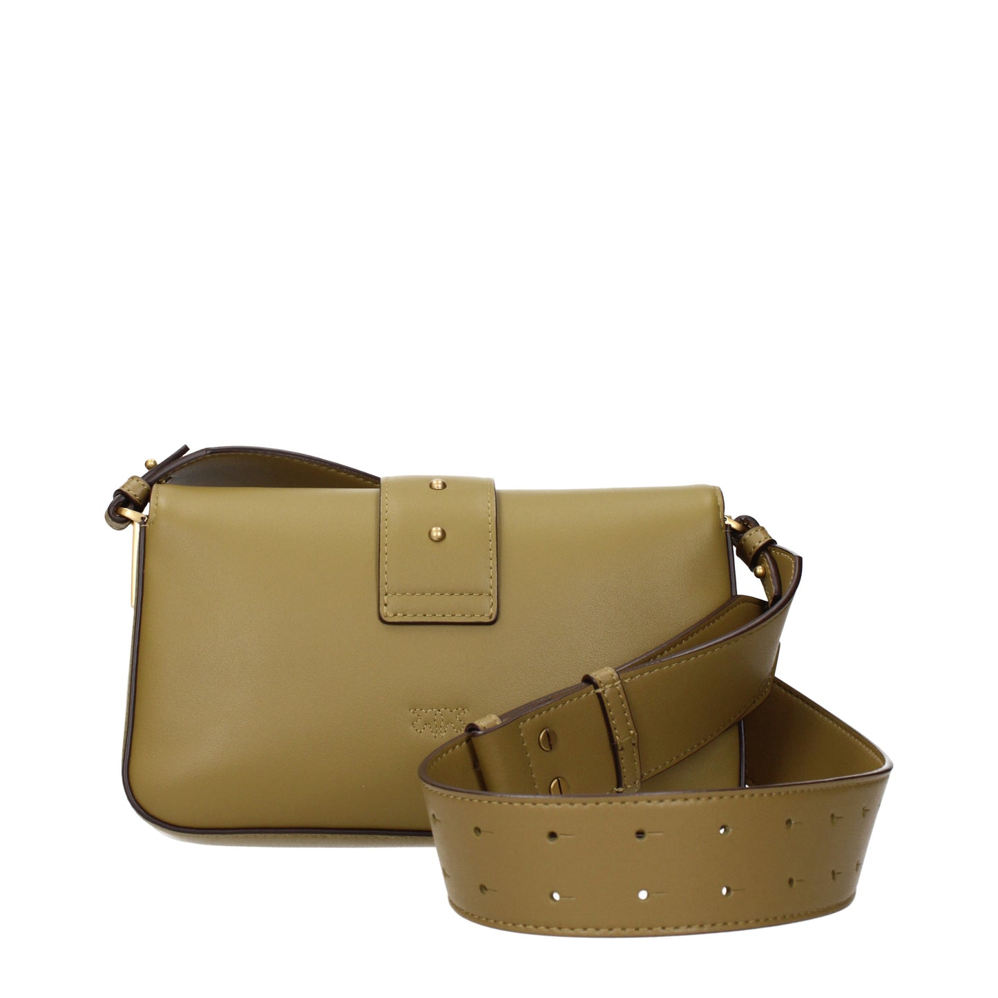 Pinko Crossbody Bags Women Leather Green/Kangaroo