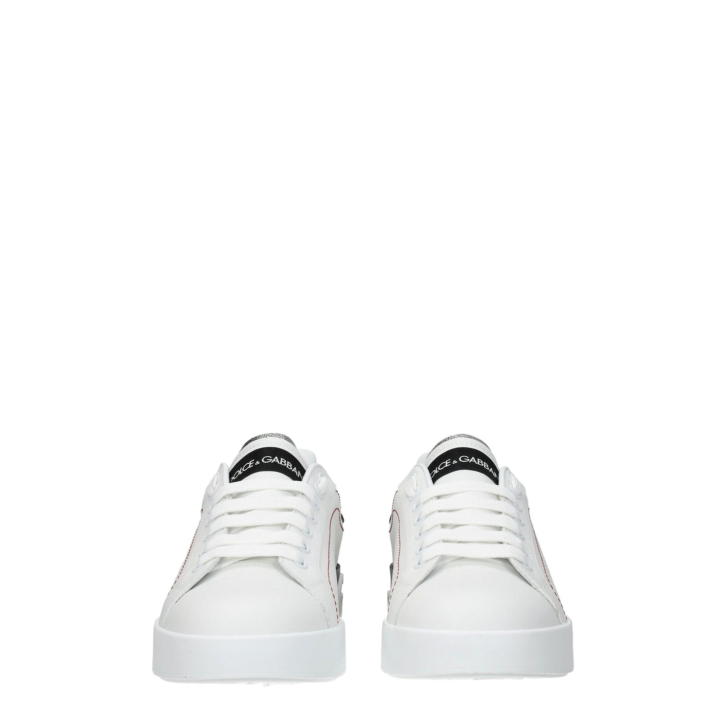 Dolce&Gabbana Women's Sneakers in Leather White/Silver