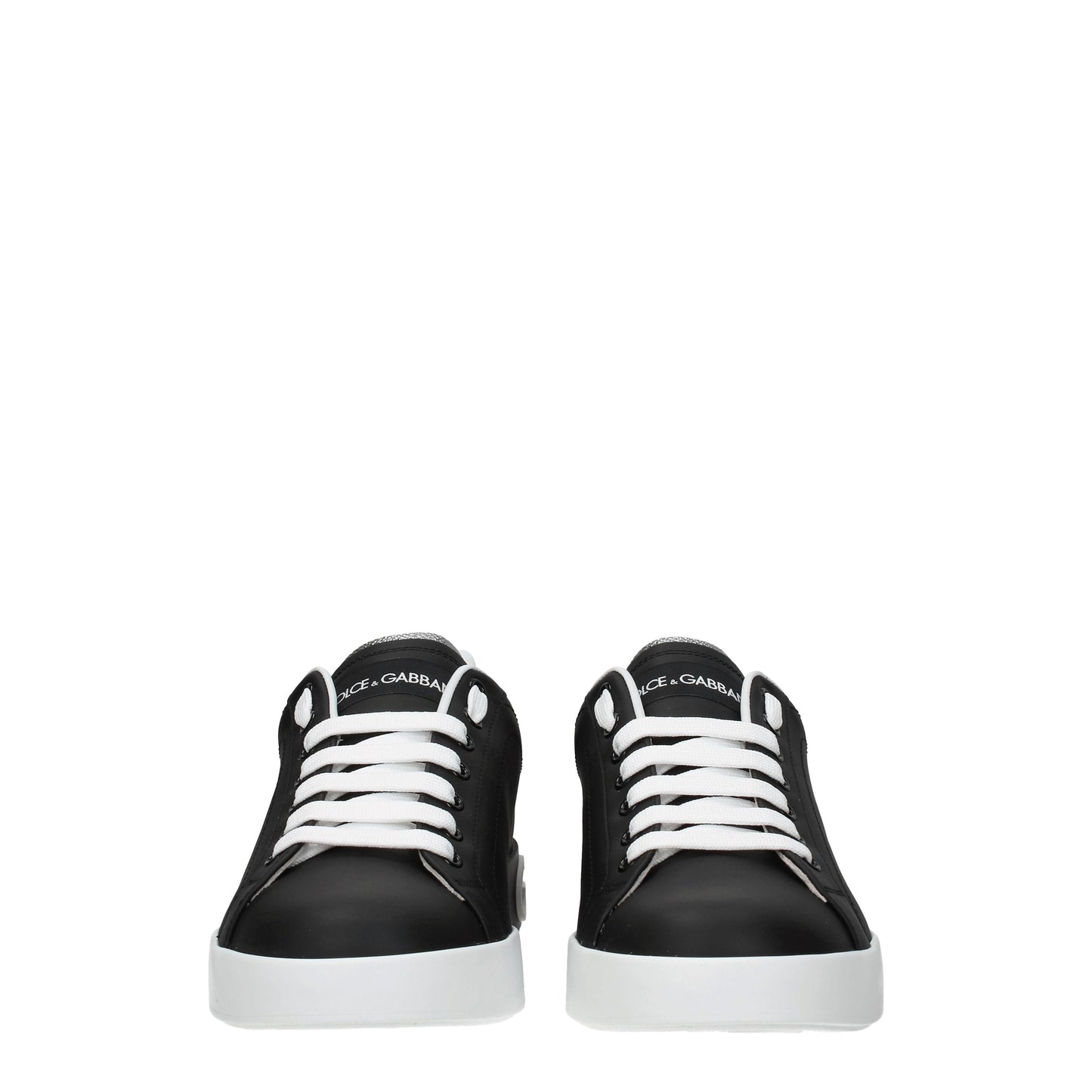 Dolce&Gabbana Men's Sneakers in Leather Black/Silver