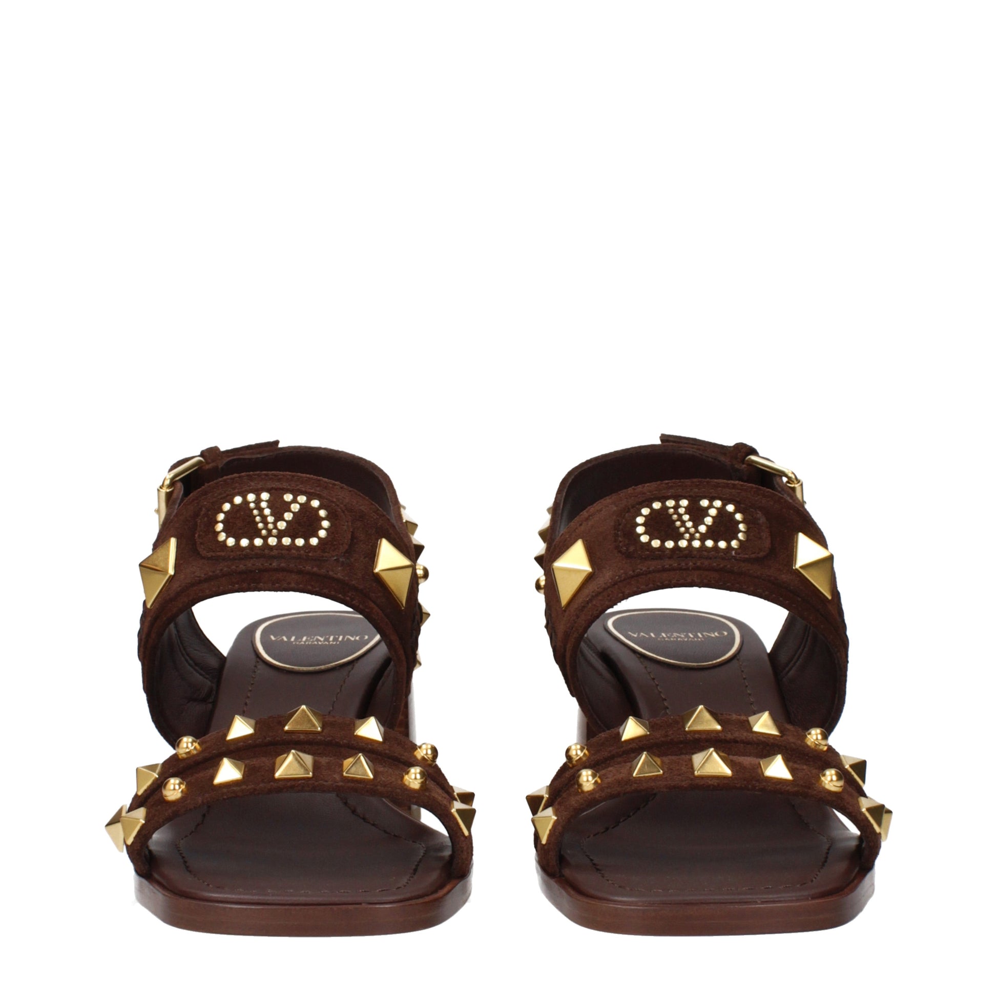 Valentino Garavani Sandals Women Suede Brown/Dark Chocolate