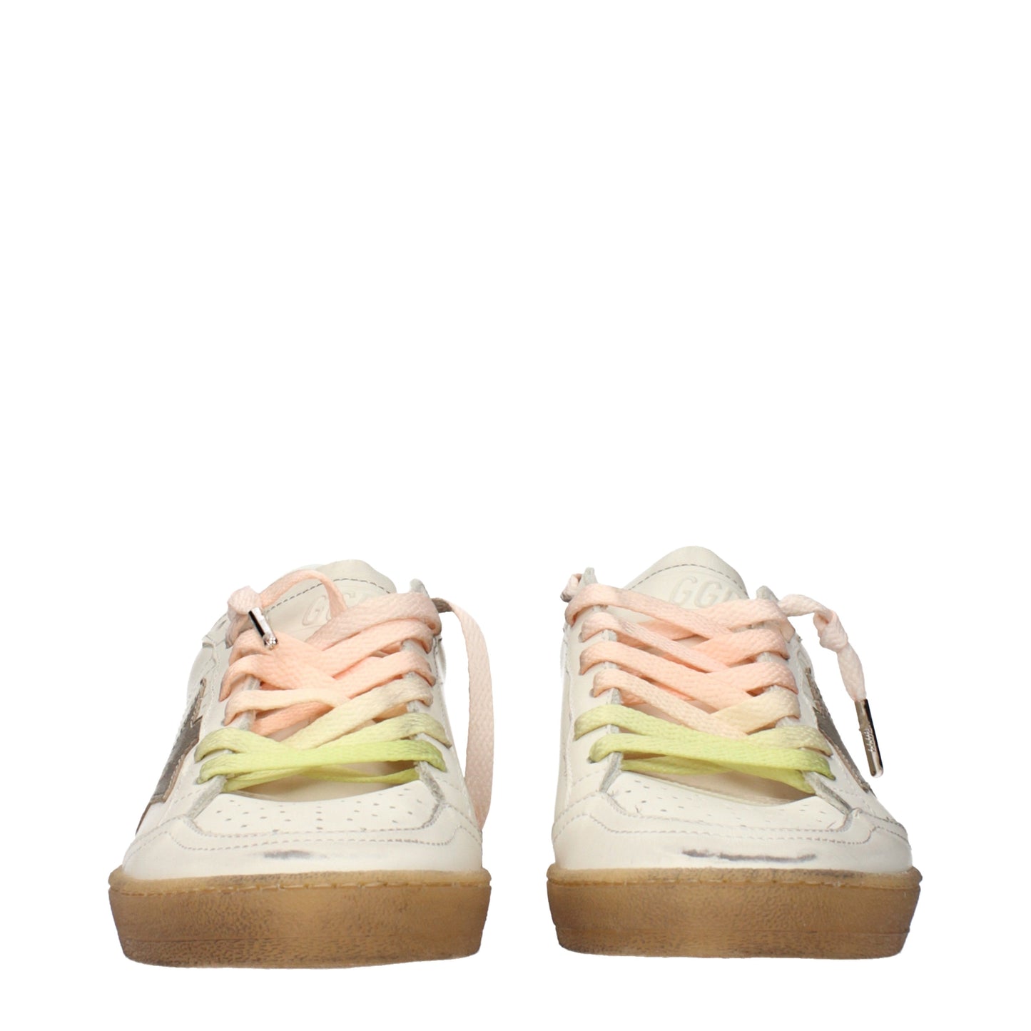 Golden Goose Sneakers Women Leather Beige/Metallic Platinum