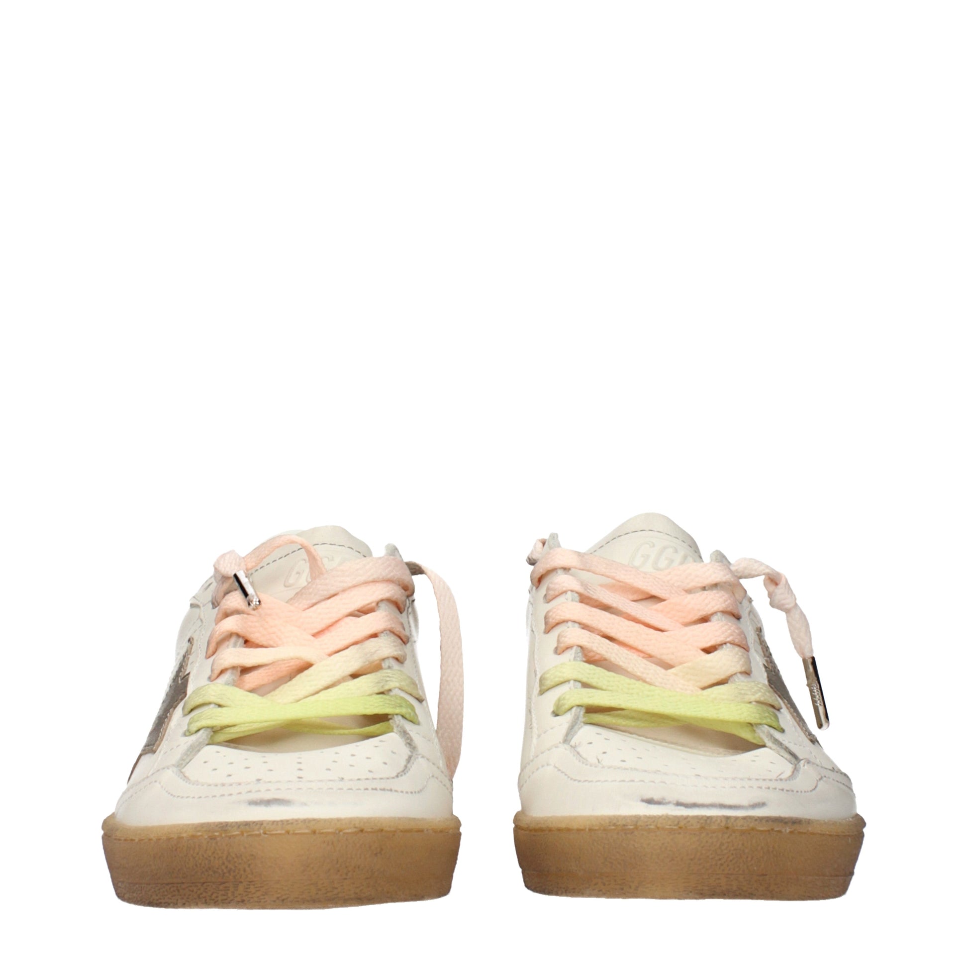 Golden Goose Sneakers Women Leather Beige/Metallic Platinum