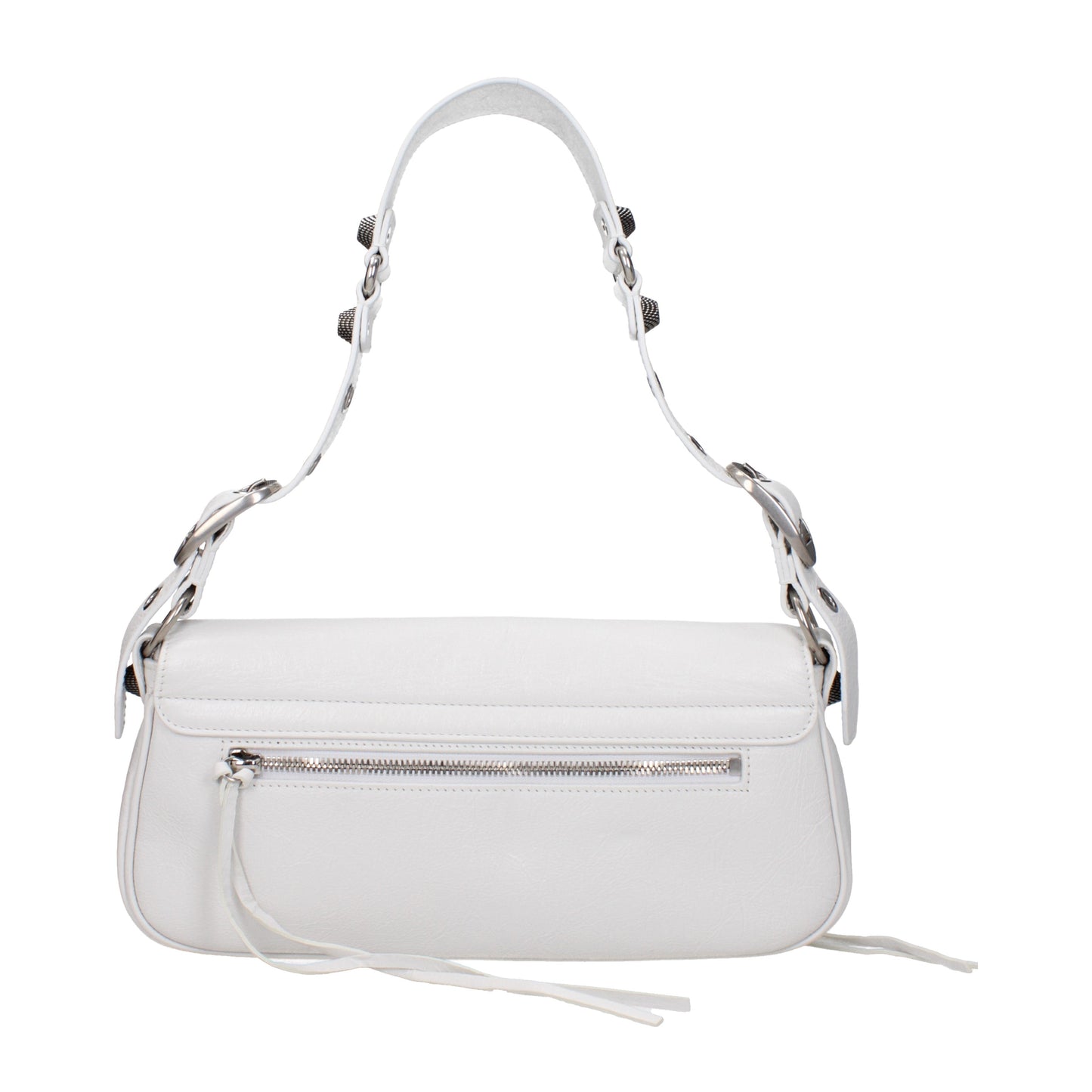 Balenciaga Shoulder Bags Women Leather White/Optic White