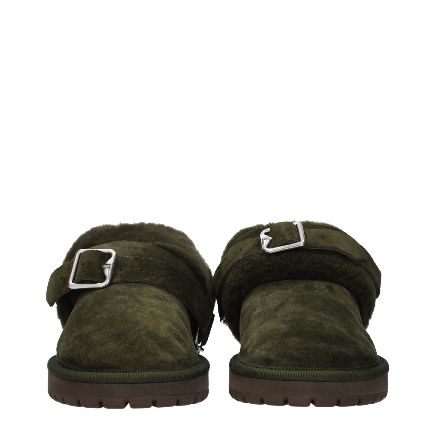 Burberry Slippers and Clogs Men Suede Green/Lake