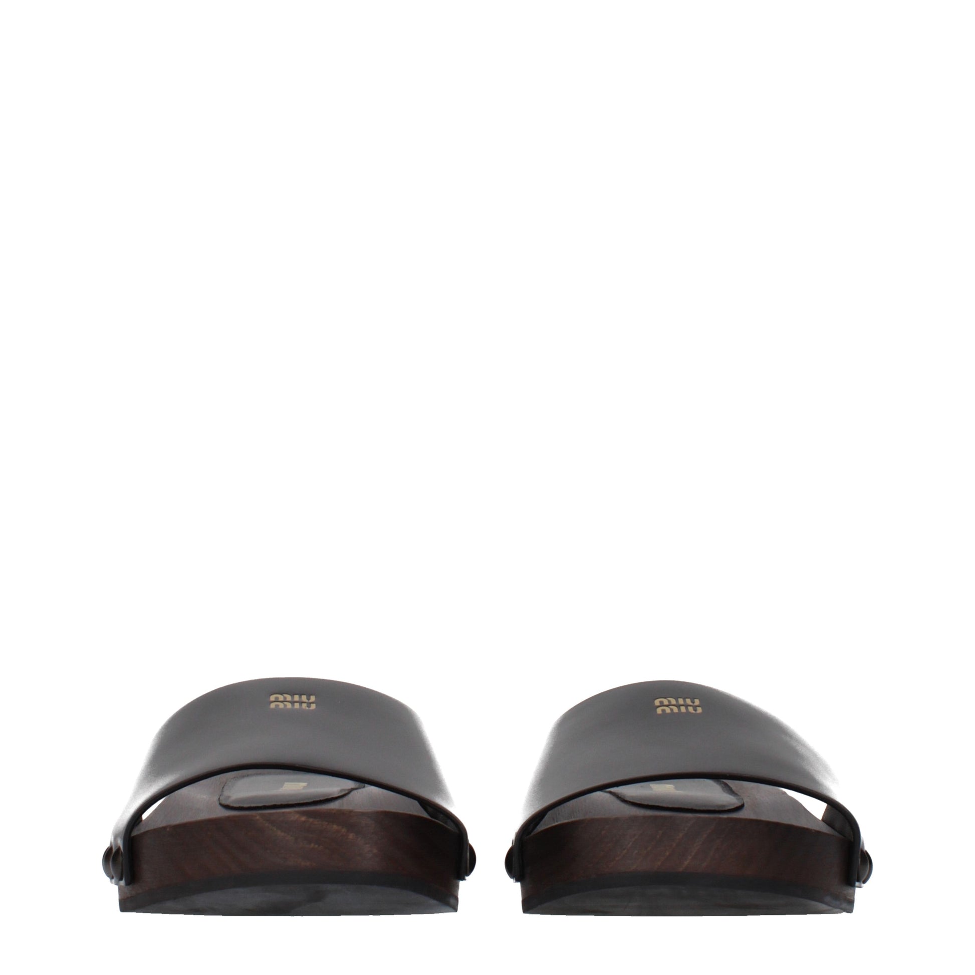 Miu Miu Slippers and Clogs Women Patent Leather Black