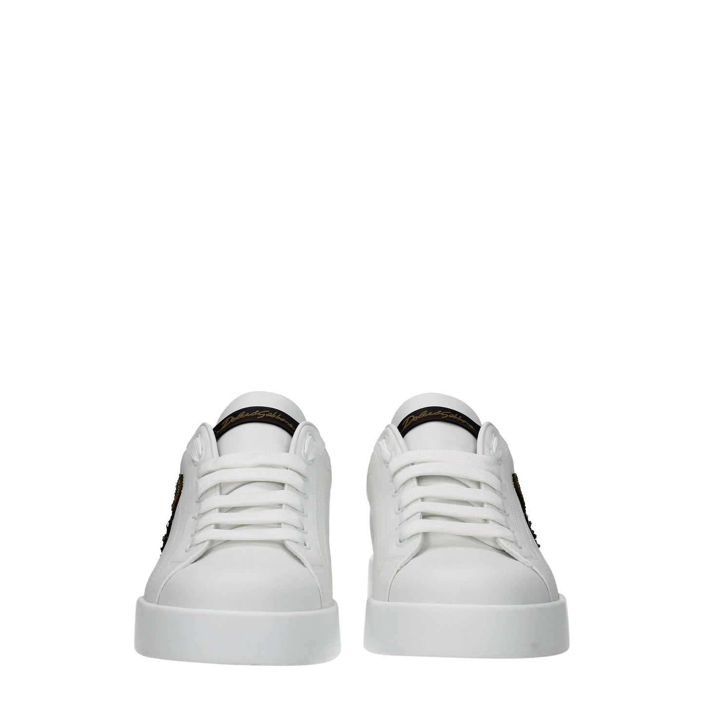 Dolce&Gabbana Men's Sneakers in Leather White/Gold