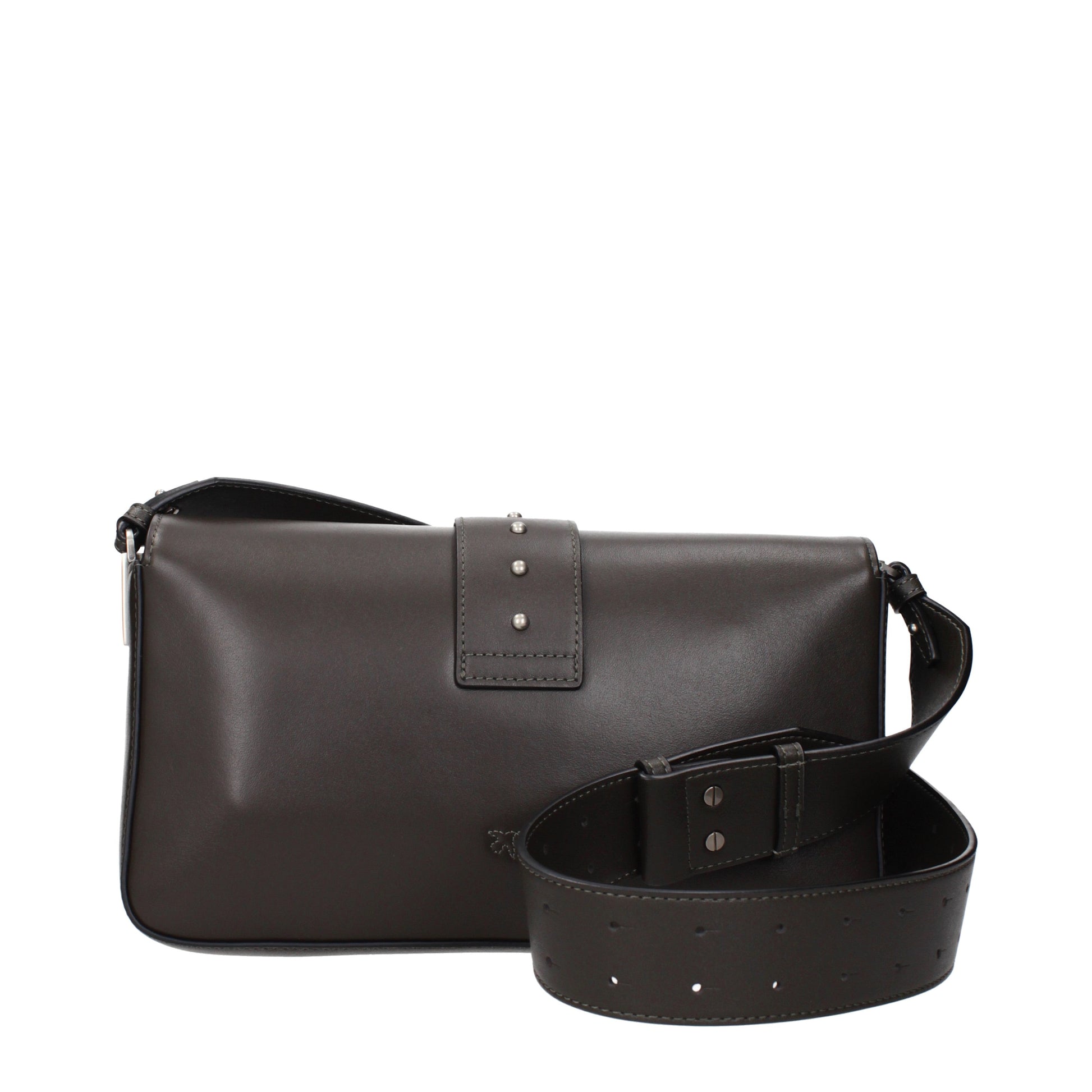 Pinko Shoulder Bags Women Leather Green/Mud