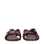 Bottega Veneta Slippers and Clogs Women Leather Red/Barolo