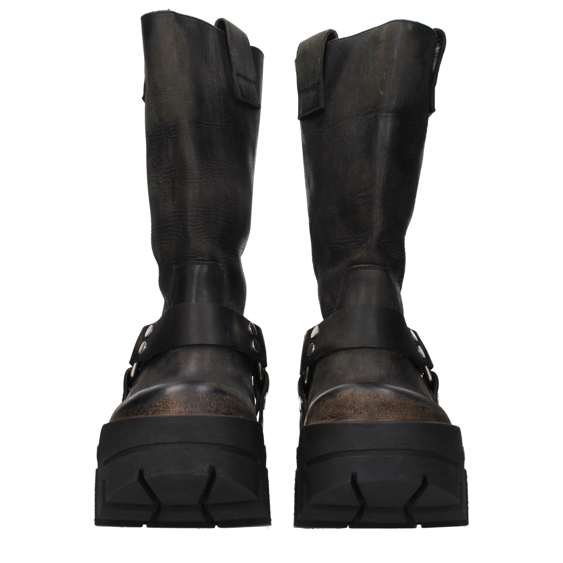 Balenciaga Ankle Boots Women Leather Black
