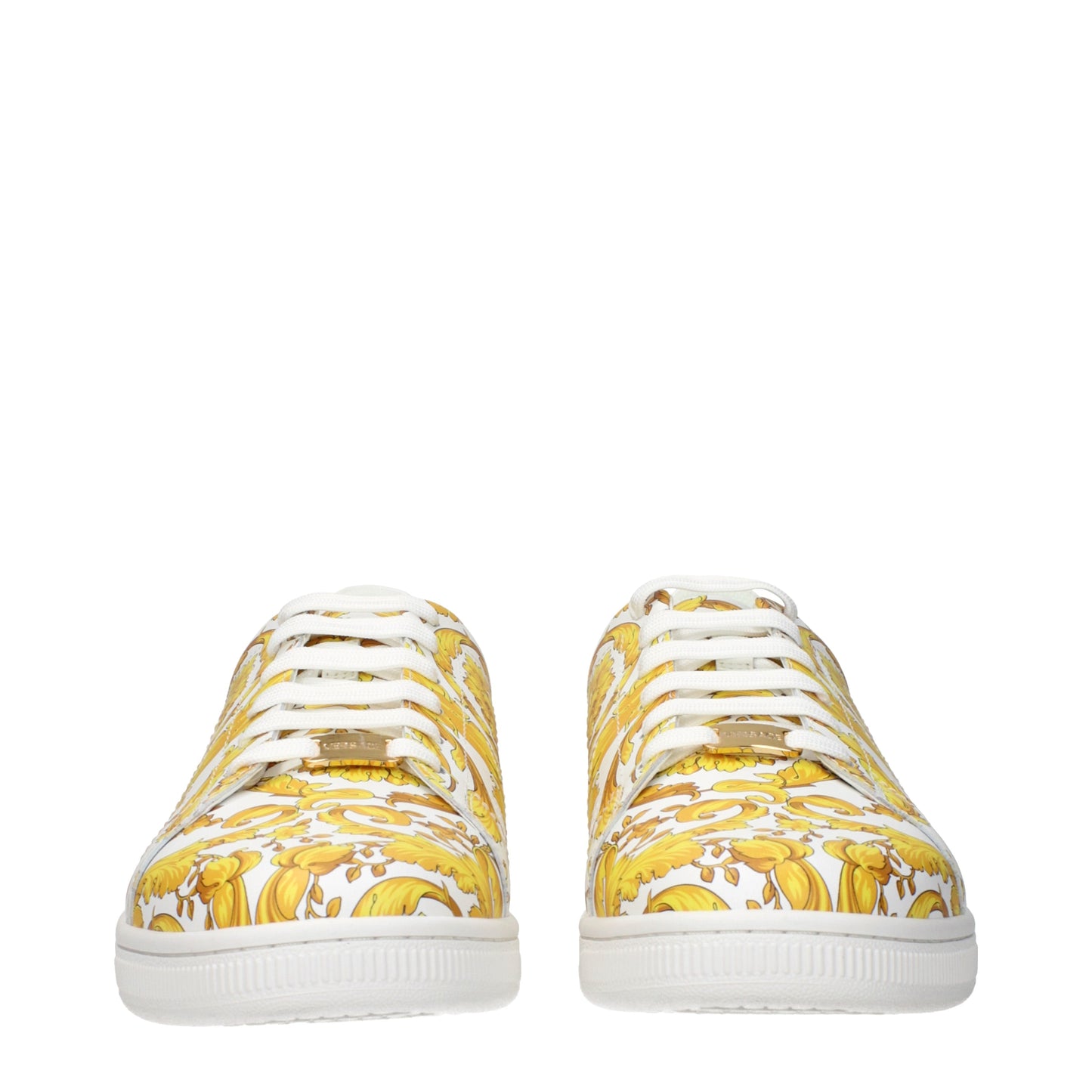 Versace Sneakers Men Leather White/Yellow