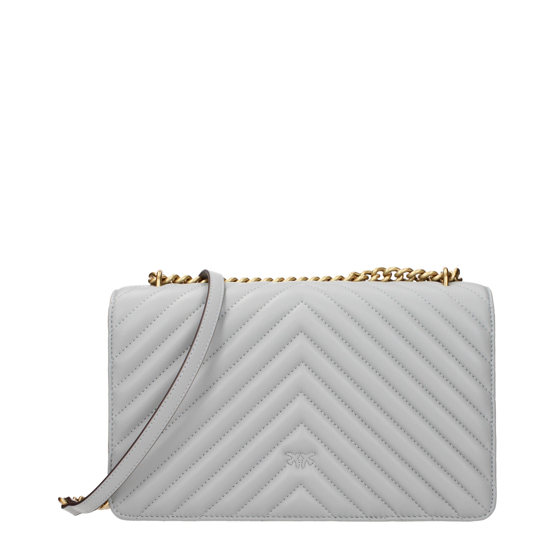 Pinko Crossbody Bags Women Leather Gray/Pearl Grey