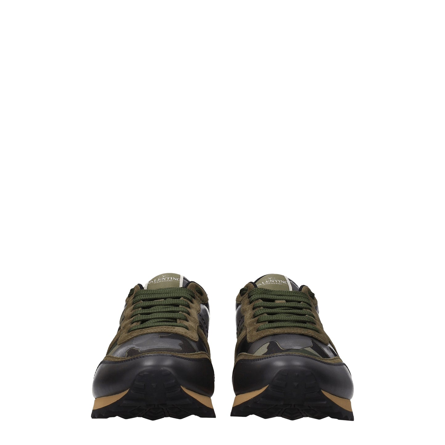 Valentino Garavani Men's Sneakers in Leather Green/Military Green