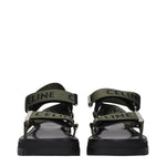 Celine Sandals Men Fabric  Green/Black