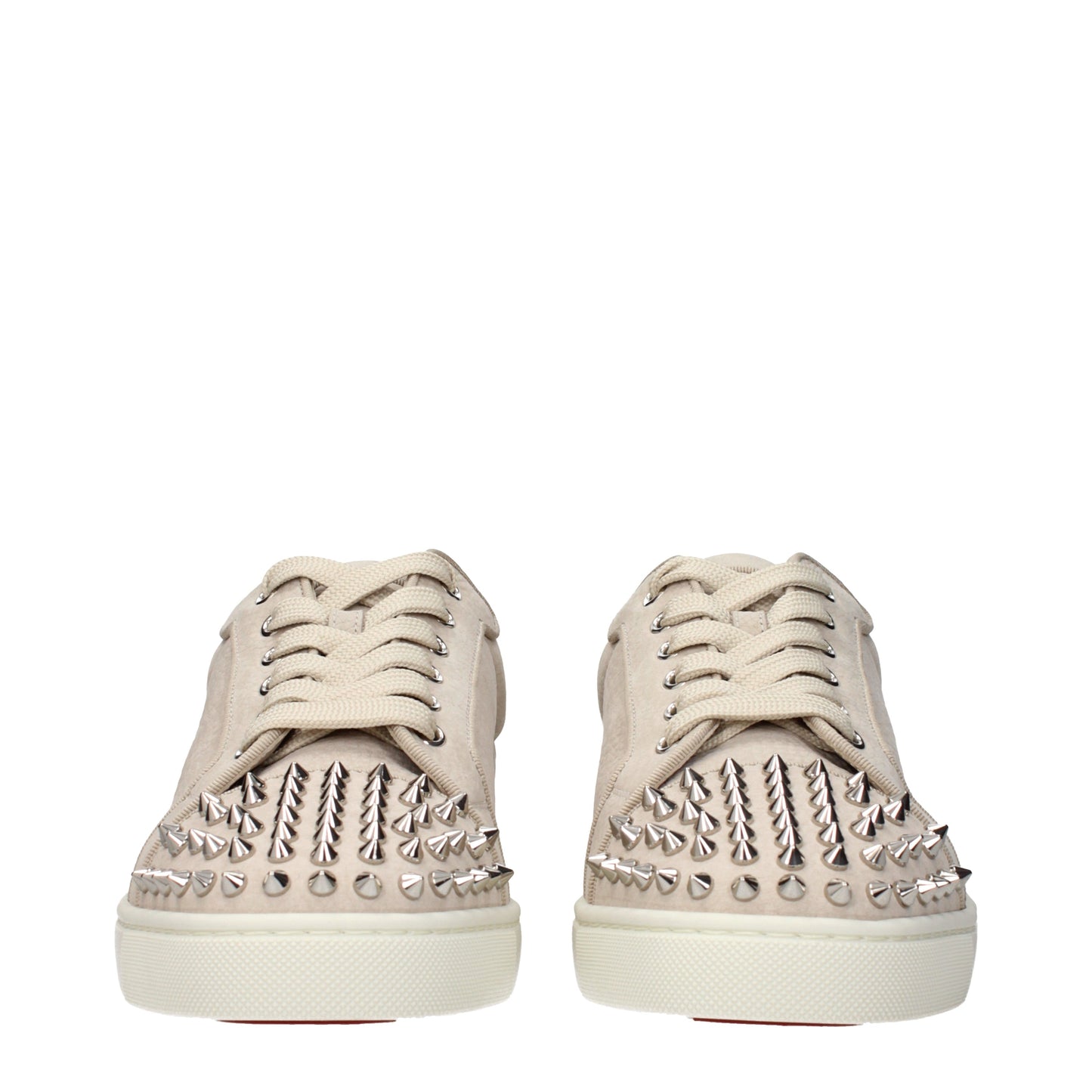 Louboutin Sneakers Men Leather Beige