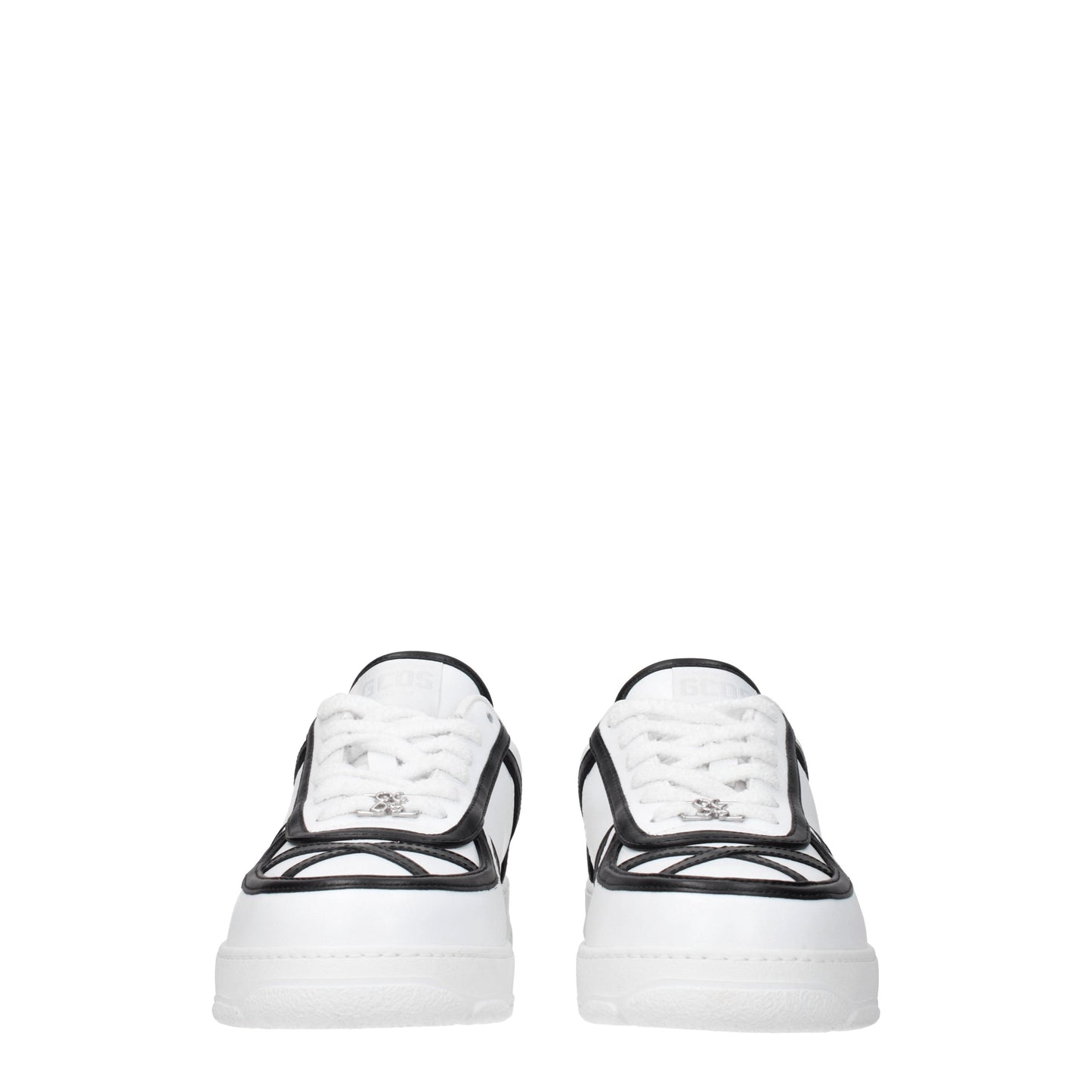 GCDS Men's Sneakers in Leather White/Black