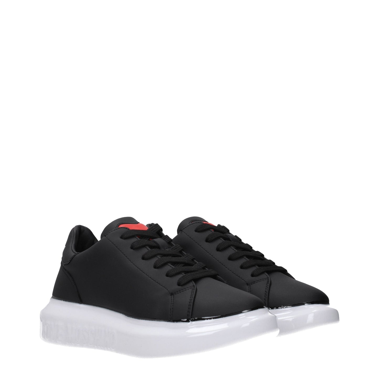 Love Moschino Women's Sneakers in Leather Black/Off White