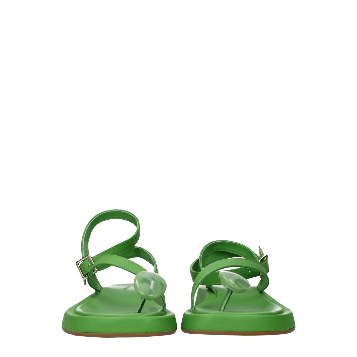 Gia Borghini Women's Sandals in Leather Green/Jade