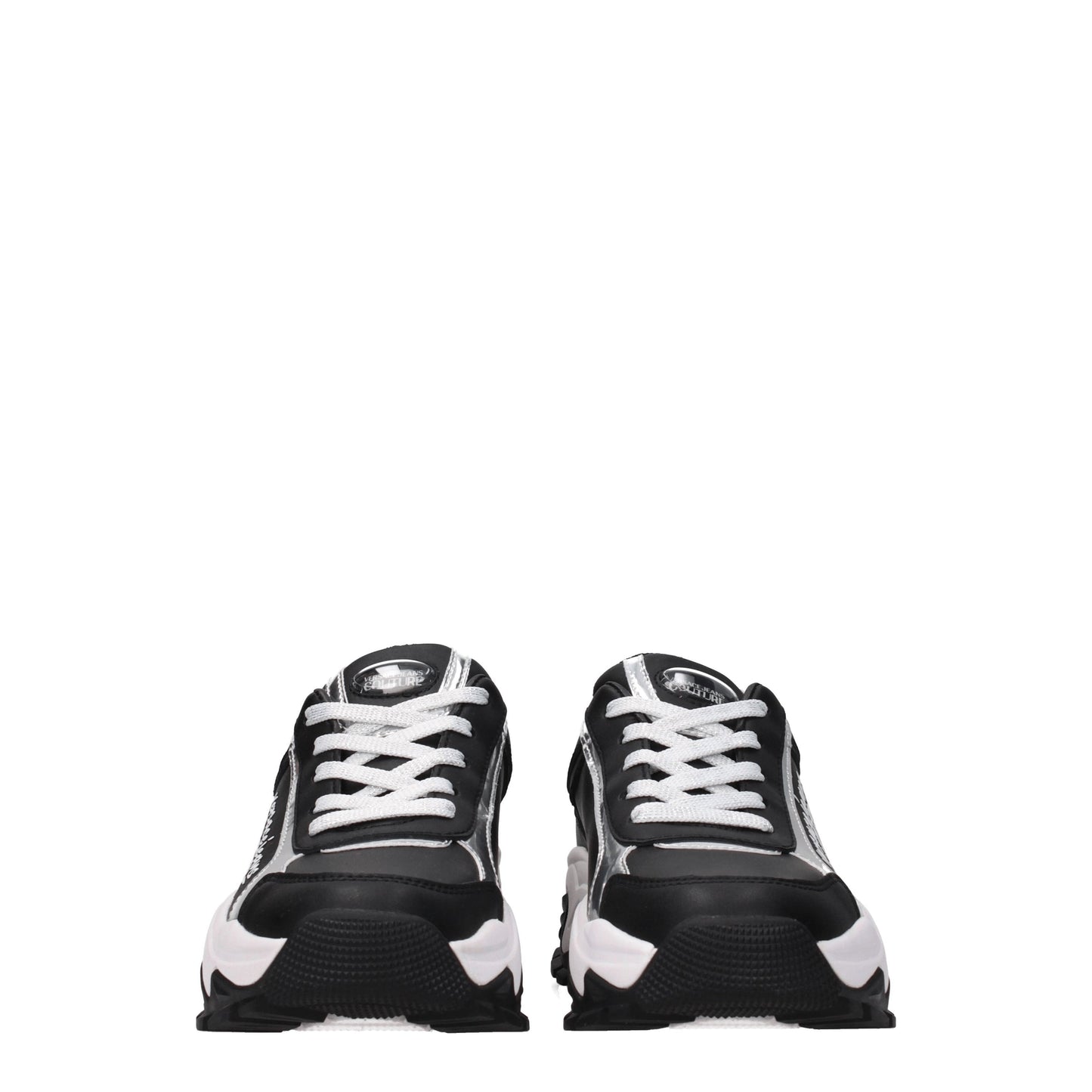 Versace Jeans Women's Sneakers in Leather Black/Silver