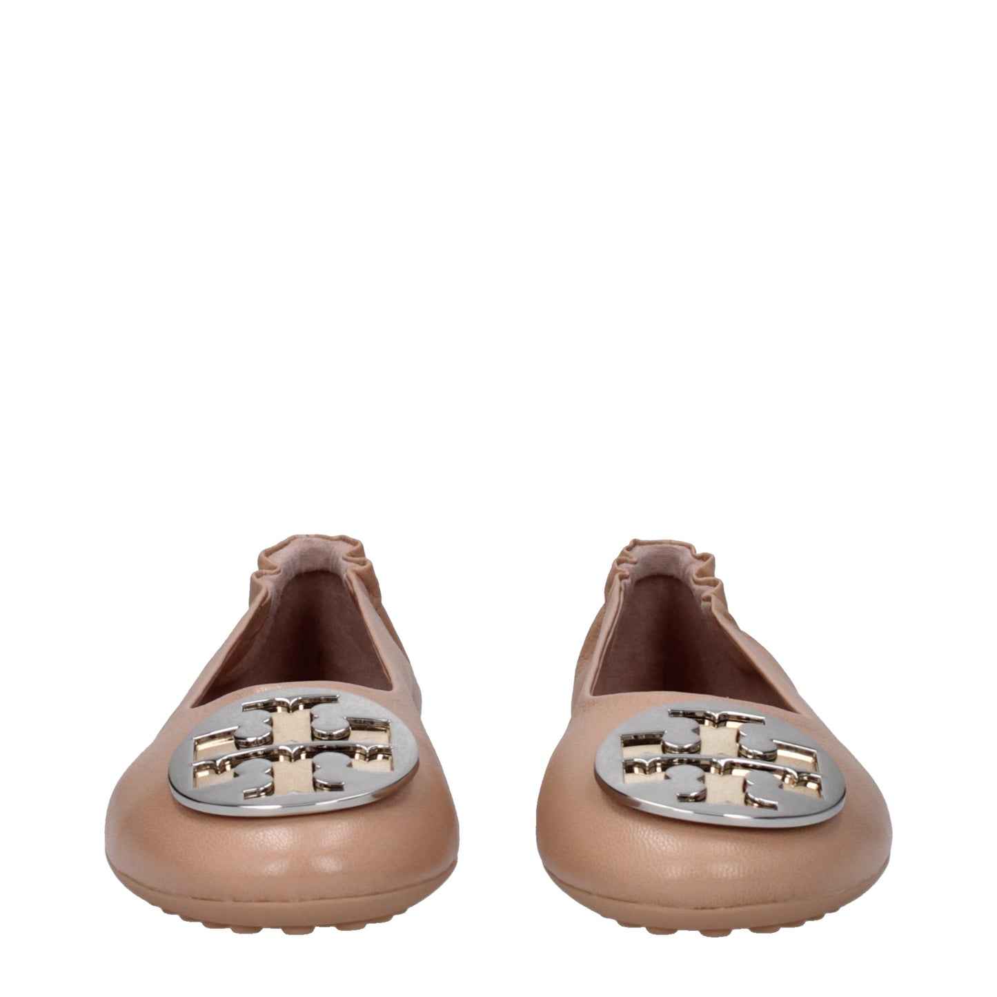 Tory Burch Women's Ballet Flats in Leather Brown/Light Sand