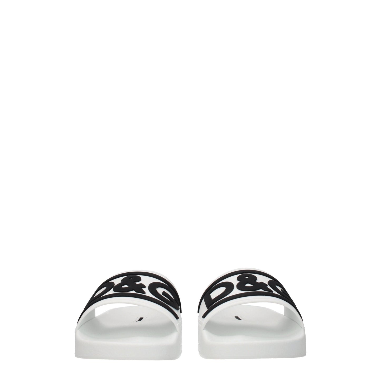 Dolce&Gabbana Sandals & Slippers Men Rubber White/Black