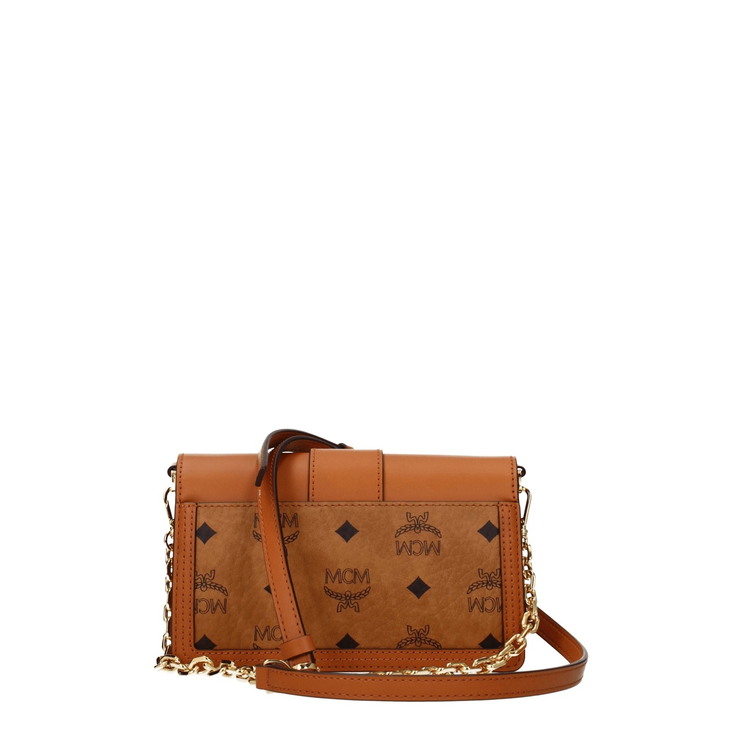 MCM Crossbody Bags Women Leather Brown/Cognac