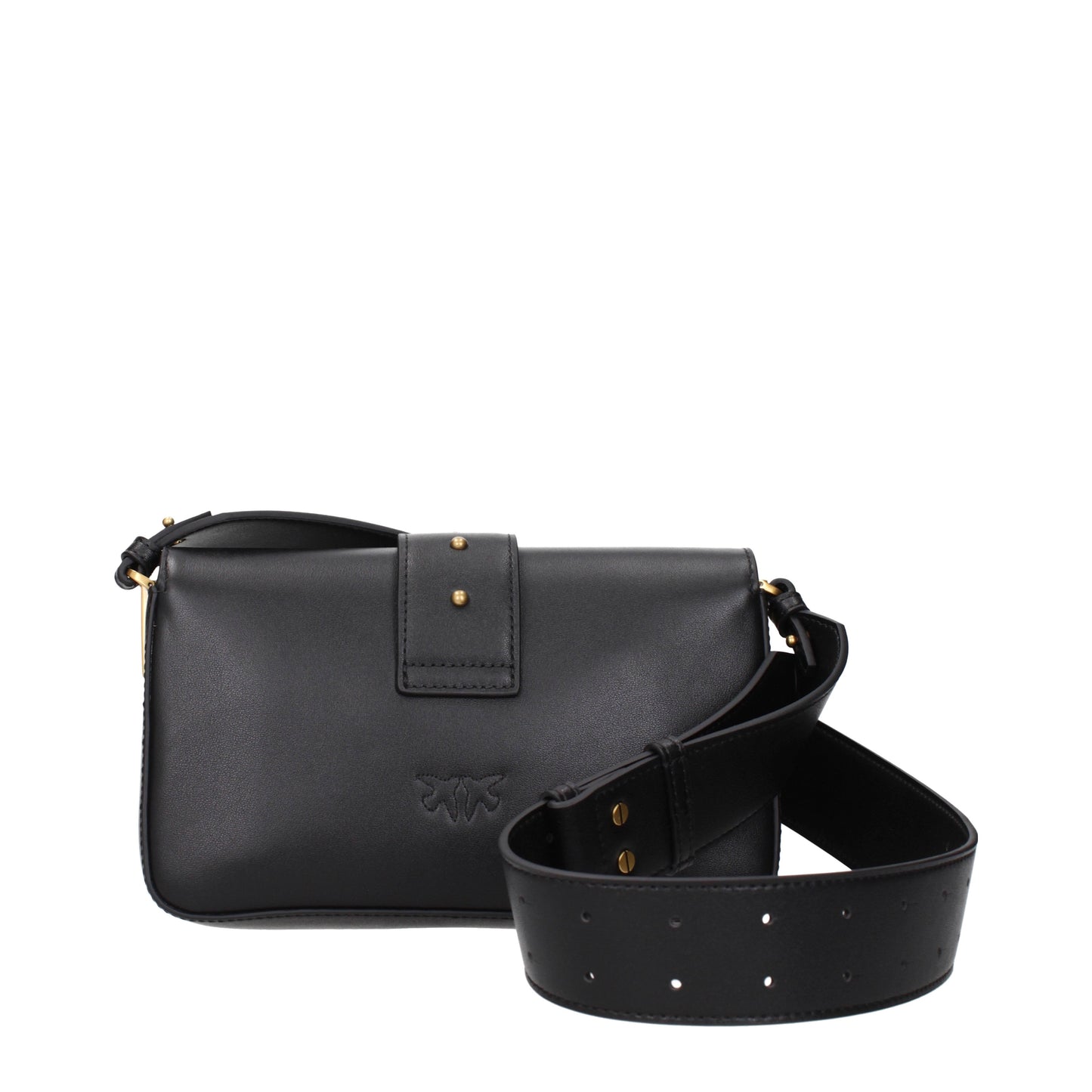 Pinko Crossbody Bags Women Leather Black/Gold