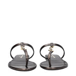 Saint Laurent Flip Flops Women Leather Brown/Bronze