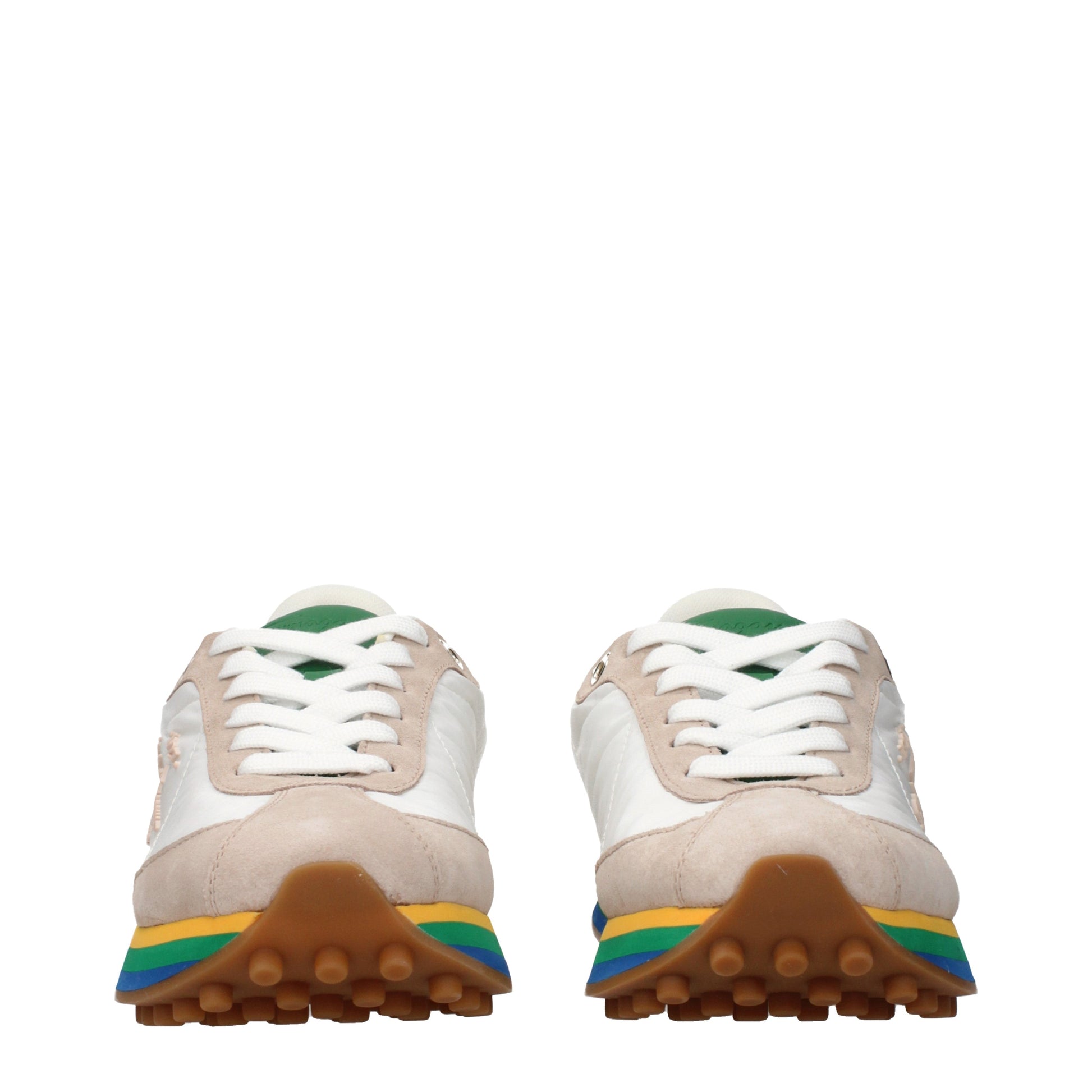 Salvatore Ferragamo Sneakers Men Fabric  White/Beige