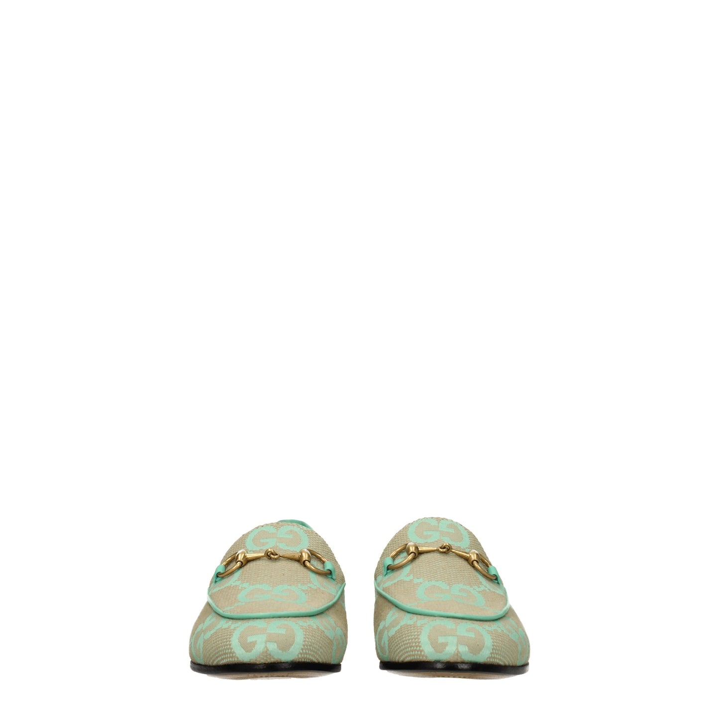 Gucci Women's Loafers in Fabric  Beige/Teal