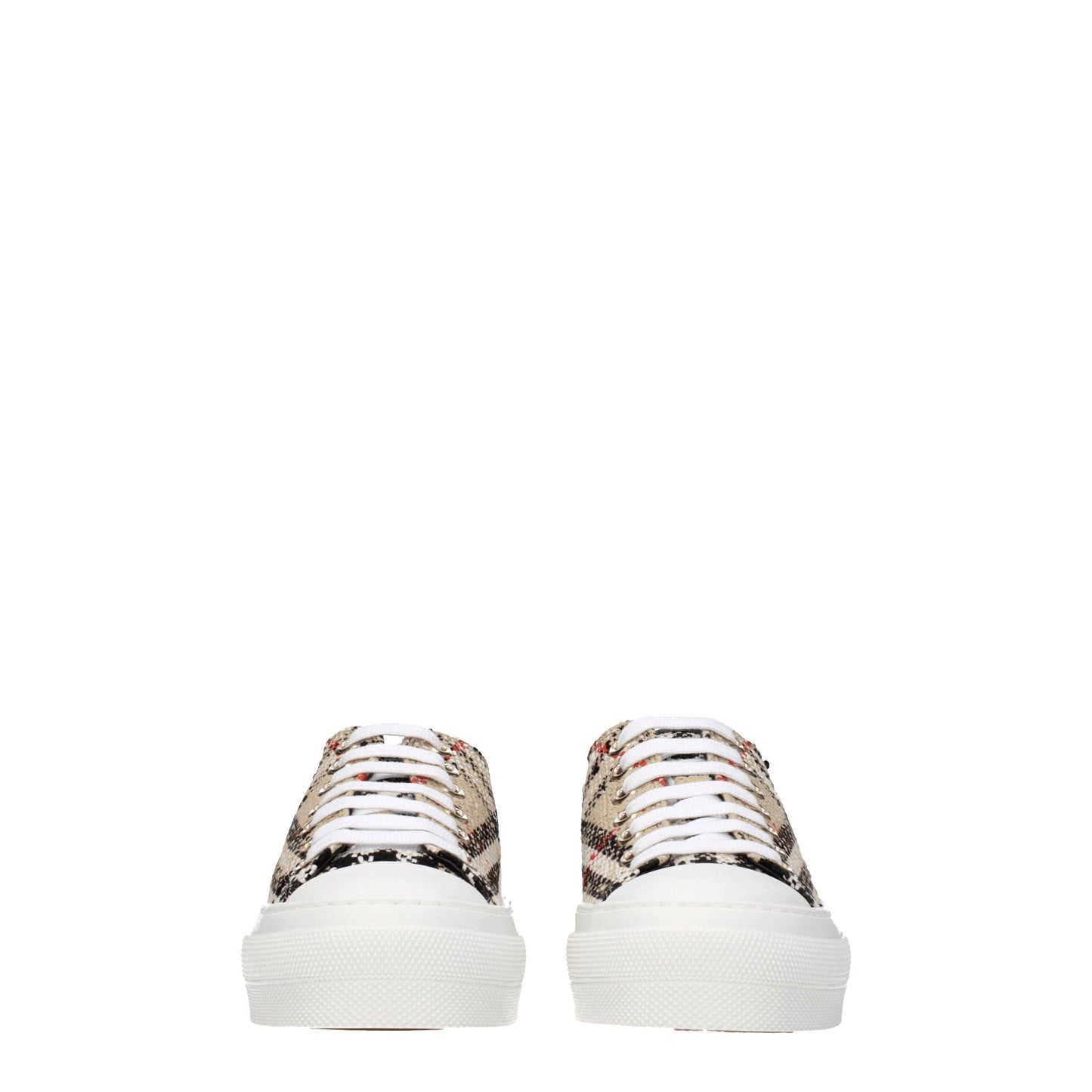 Burberry Women's Sneakers in Fabric  Beige/Multicolor